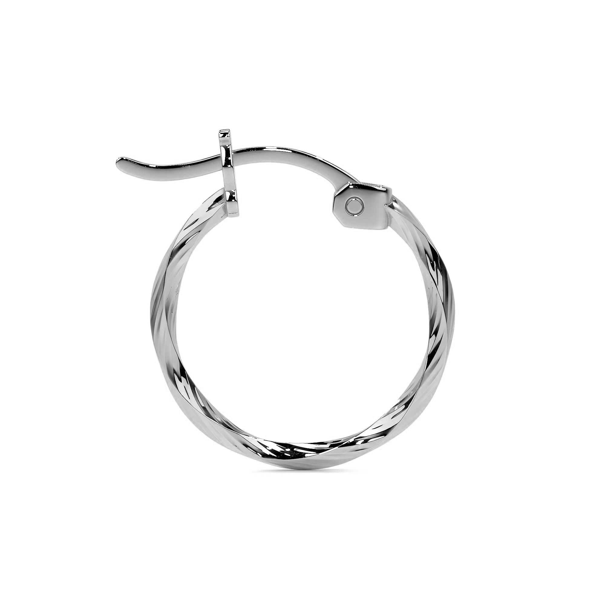 Arete De Plata 925 Extra ligero Para Mujer Con Diamantado Torsal