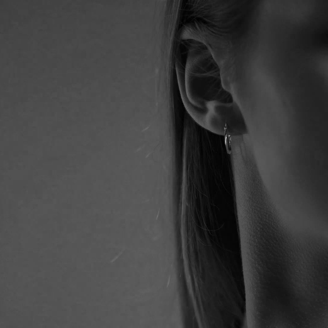Arete De Plata 925 Extra ligero Para Mujer Con Diamantado Torsal