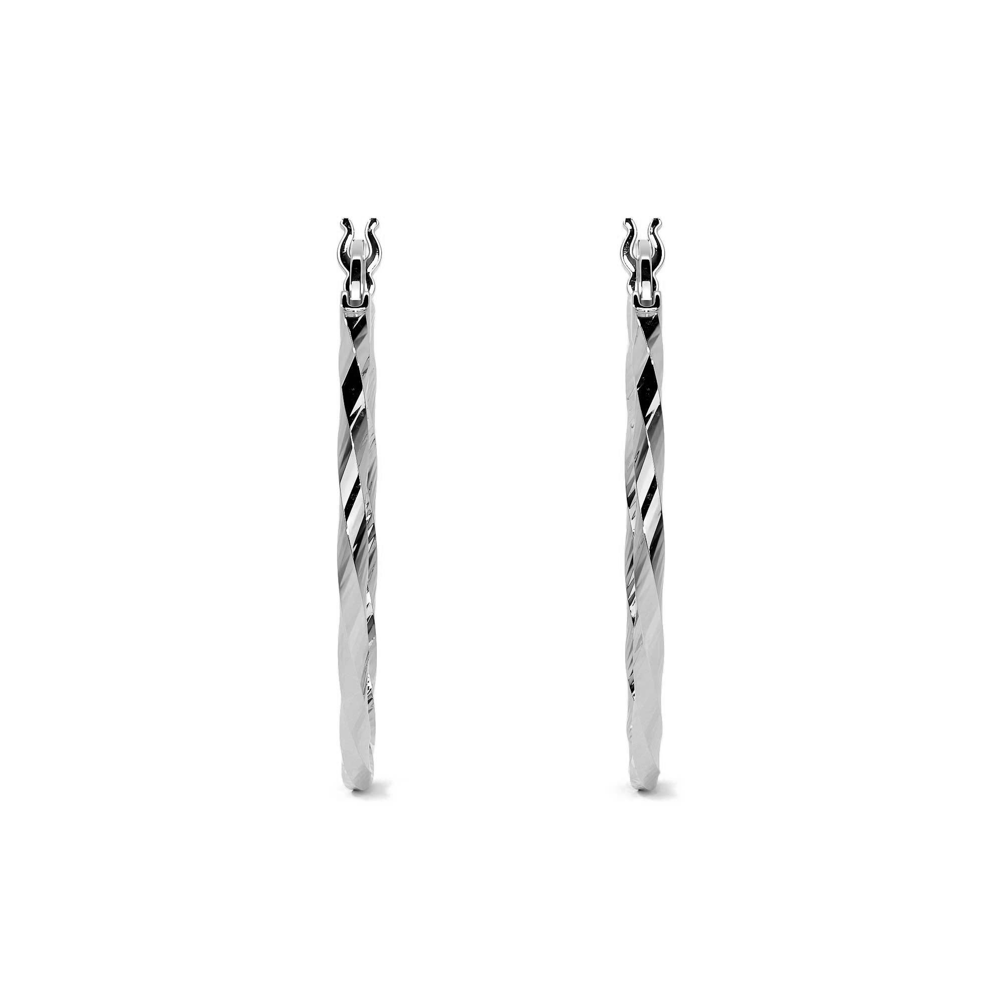 Arete De Plata 925 Para Mujer Con Diamantado Torsal