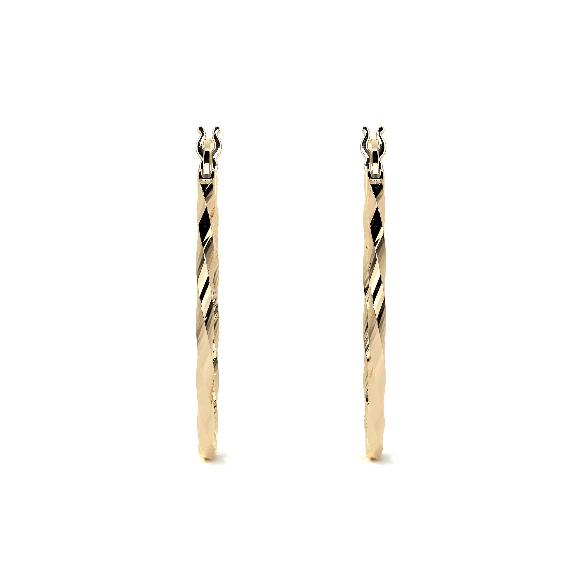Arete Arracada De Oro De 10k Diamantada Estilo Torsal