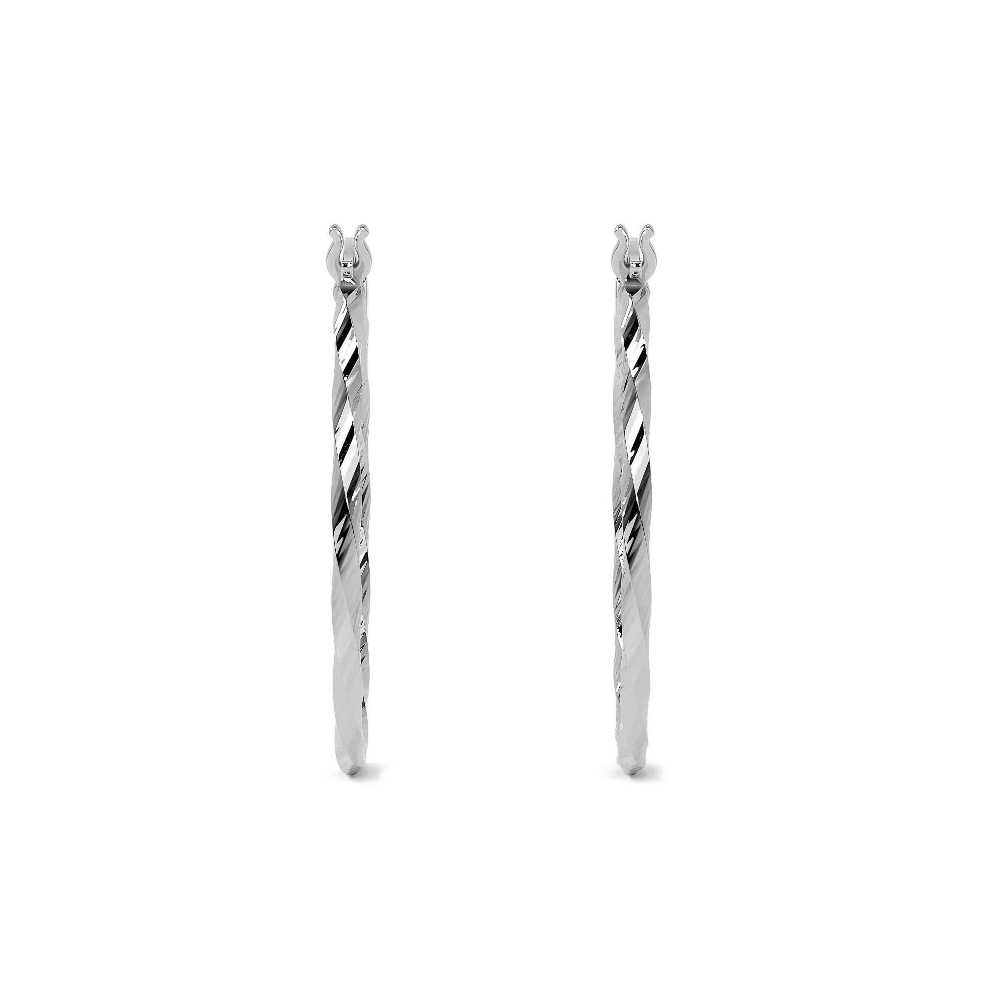 Arete De Plata 925 Para Mujer Con Diamantado Torsal