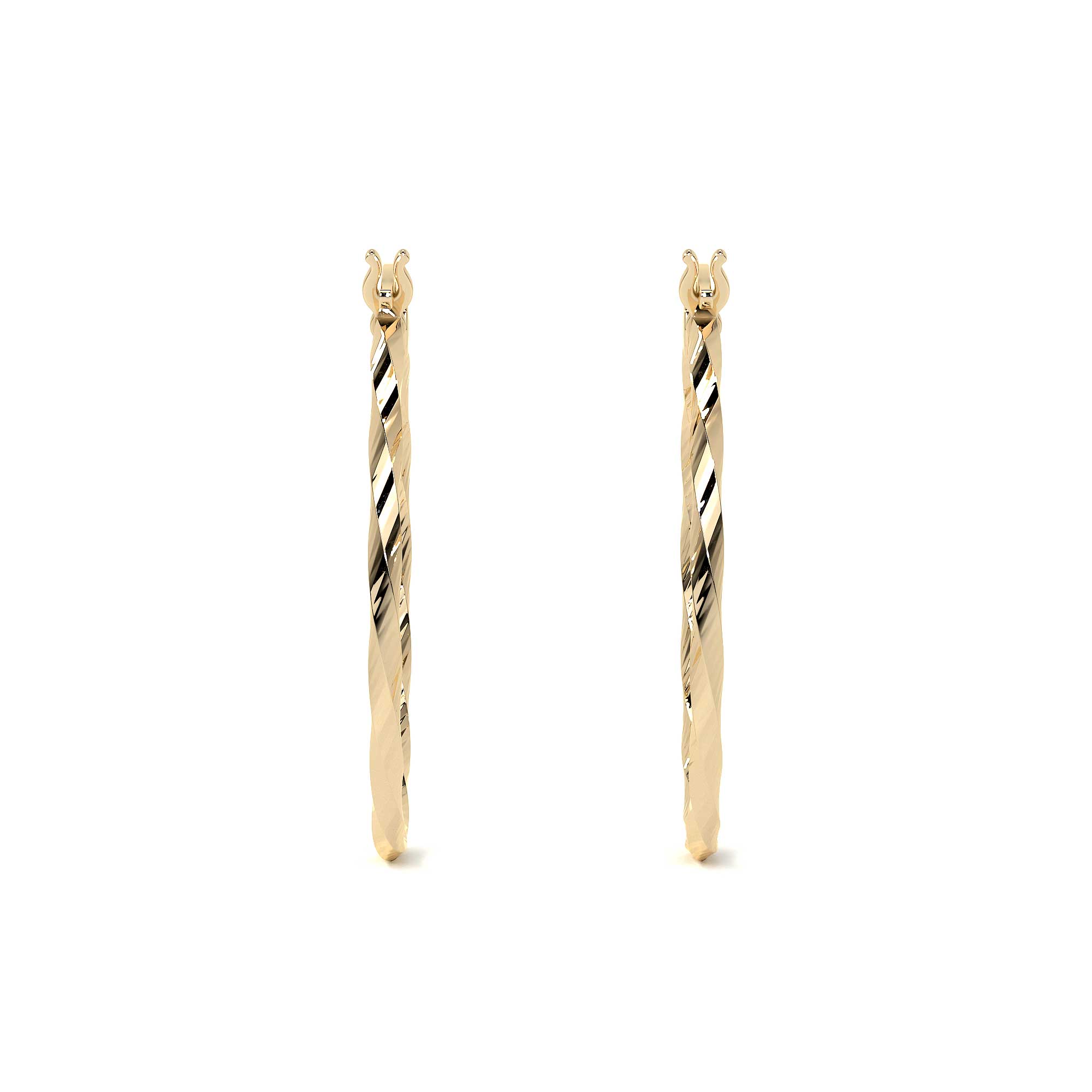 Arete Arracada De Oro De 10k Diamantada Estilo Torsal
