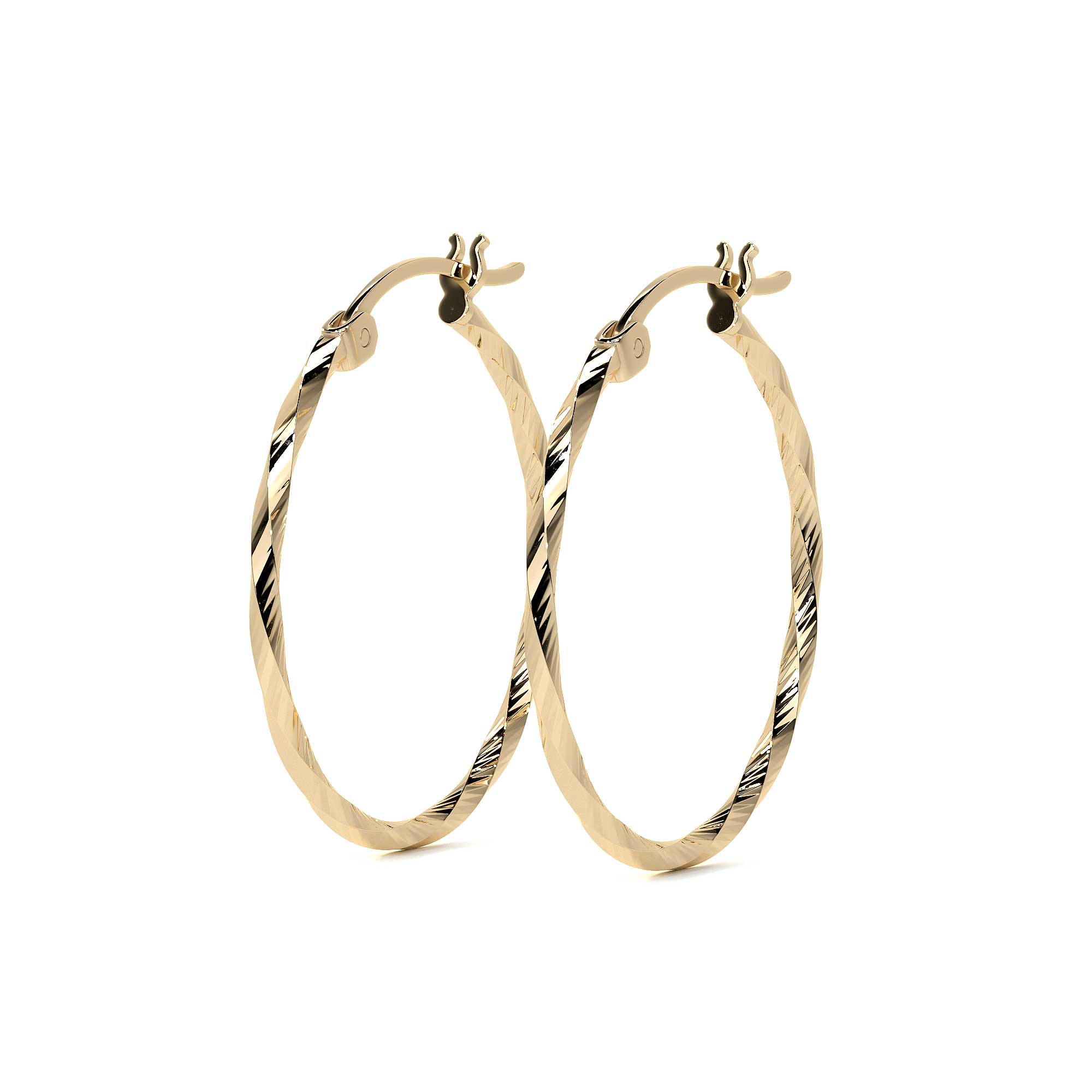 Arete Arracada De Oro De 10k Diamantada Estilo Torsal