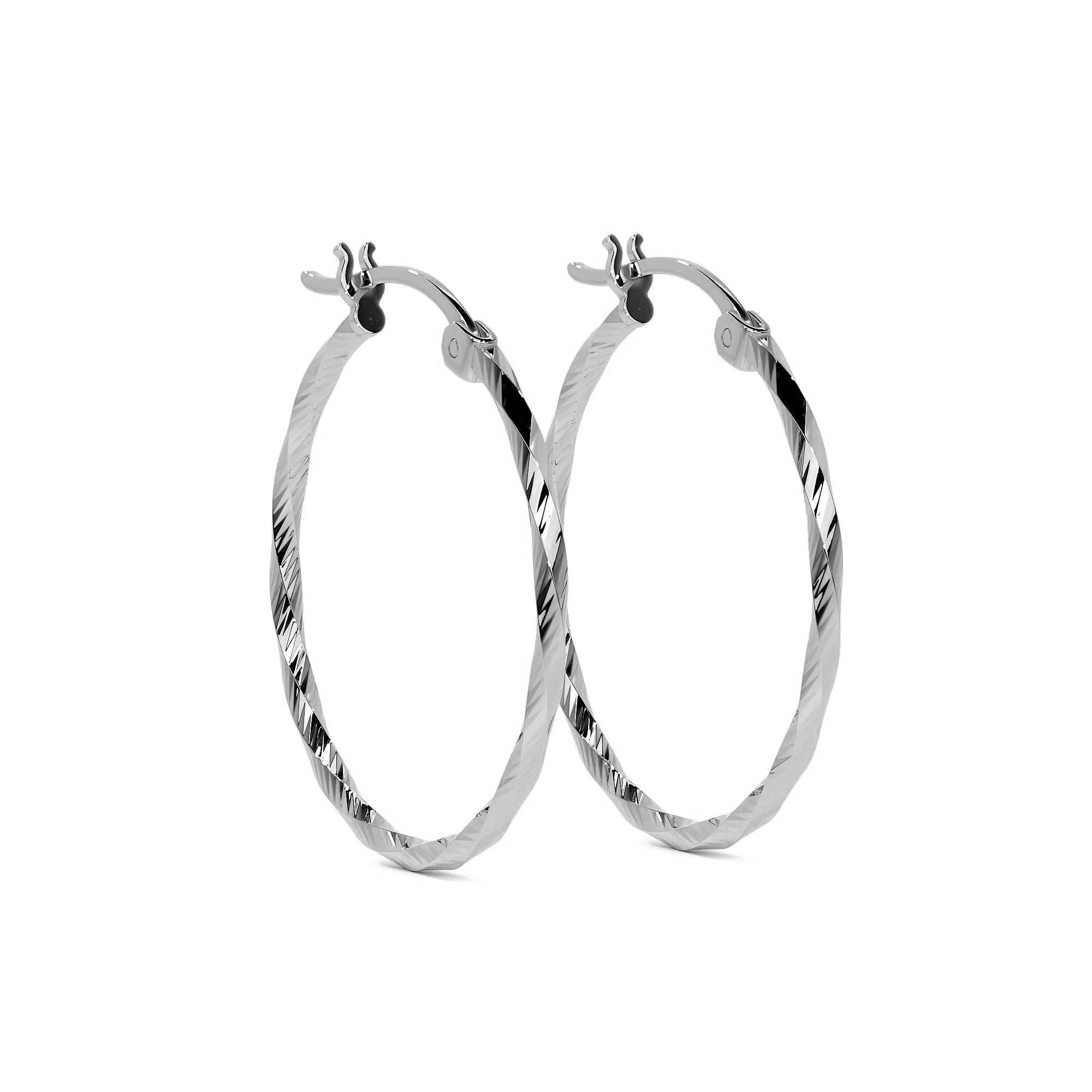 Arete De Plata 925 Para Mujer Con Diamantado Torsal