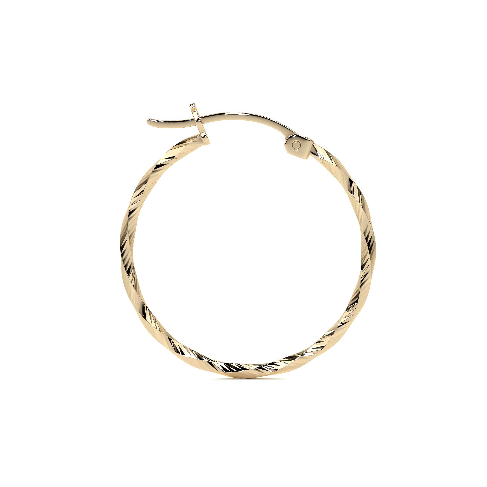 Arete Arracada De Oro De 10k Diamantada Estilo Torsal