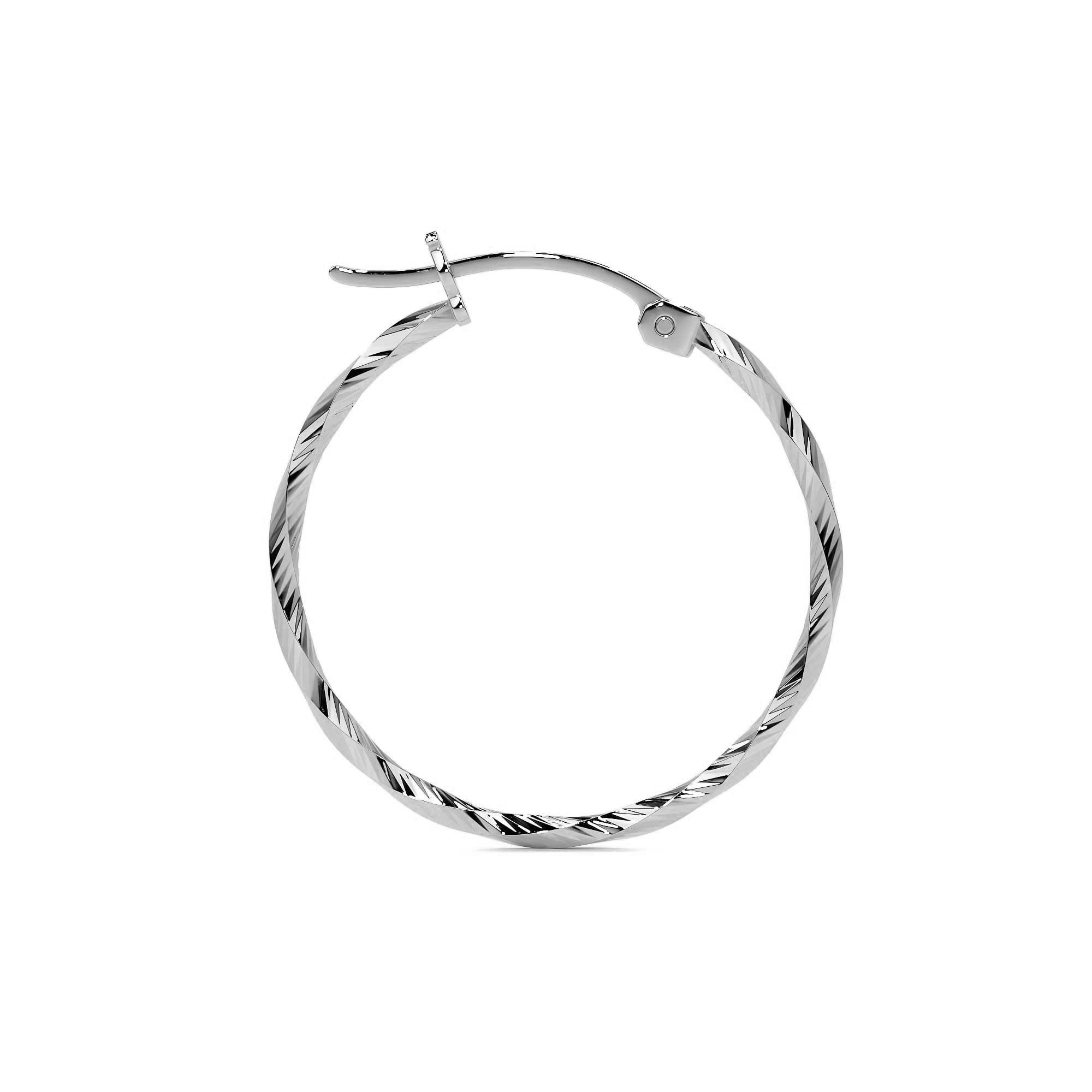 Arete De Plata 925 Para Mujer Con Diamantado Torsal