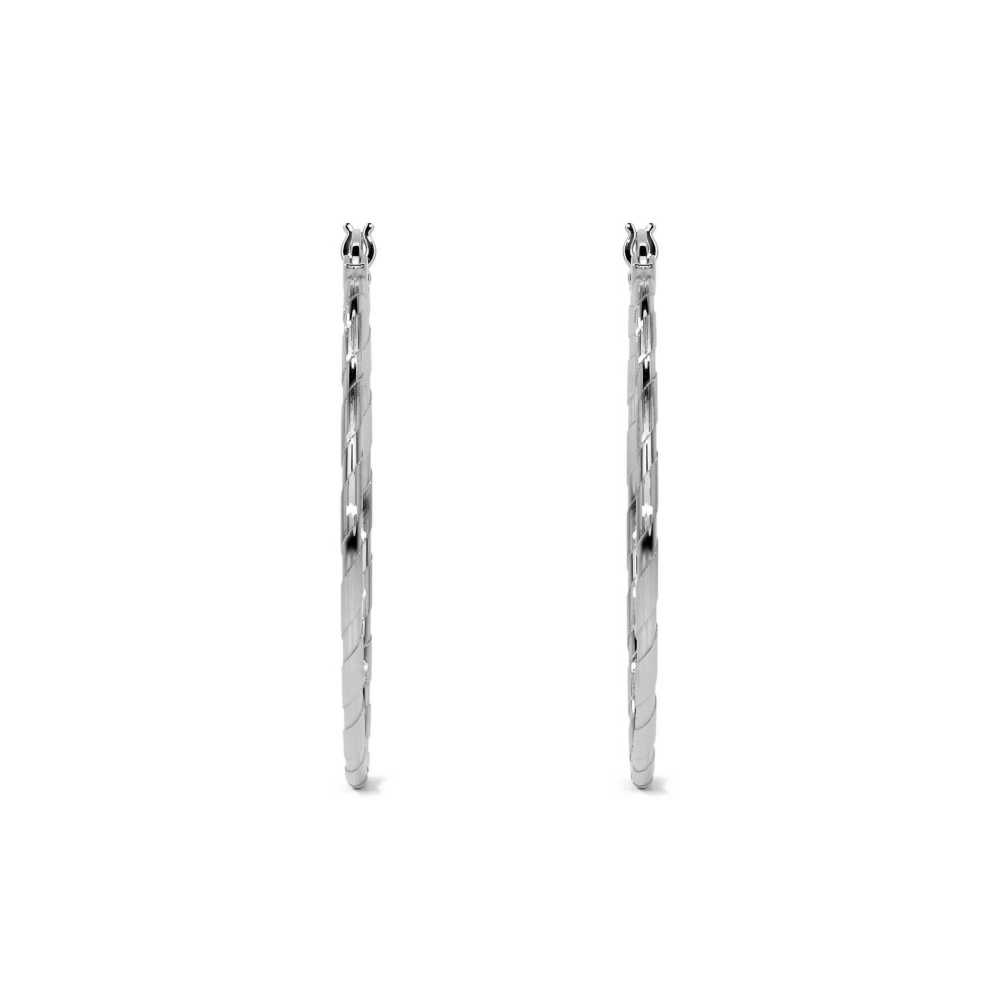 Arete De Plata 925 Extra Ligero Para Mujer Con Diamantado Cordon Blue