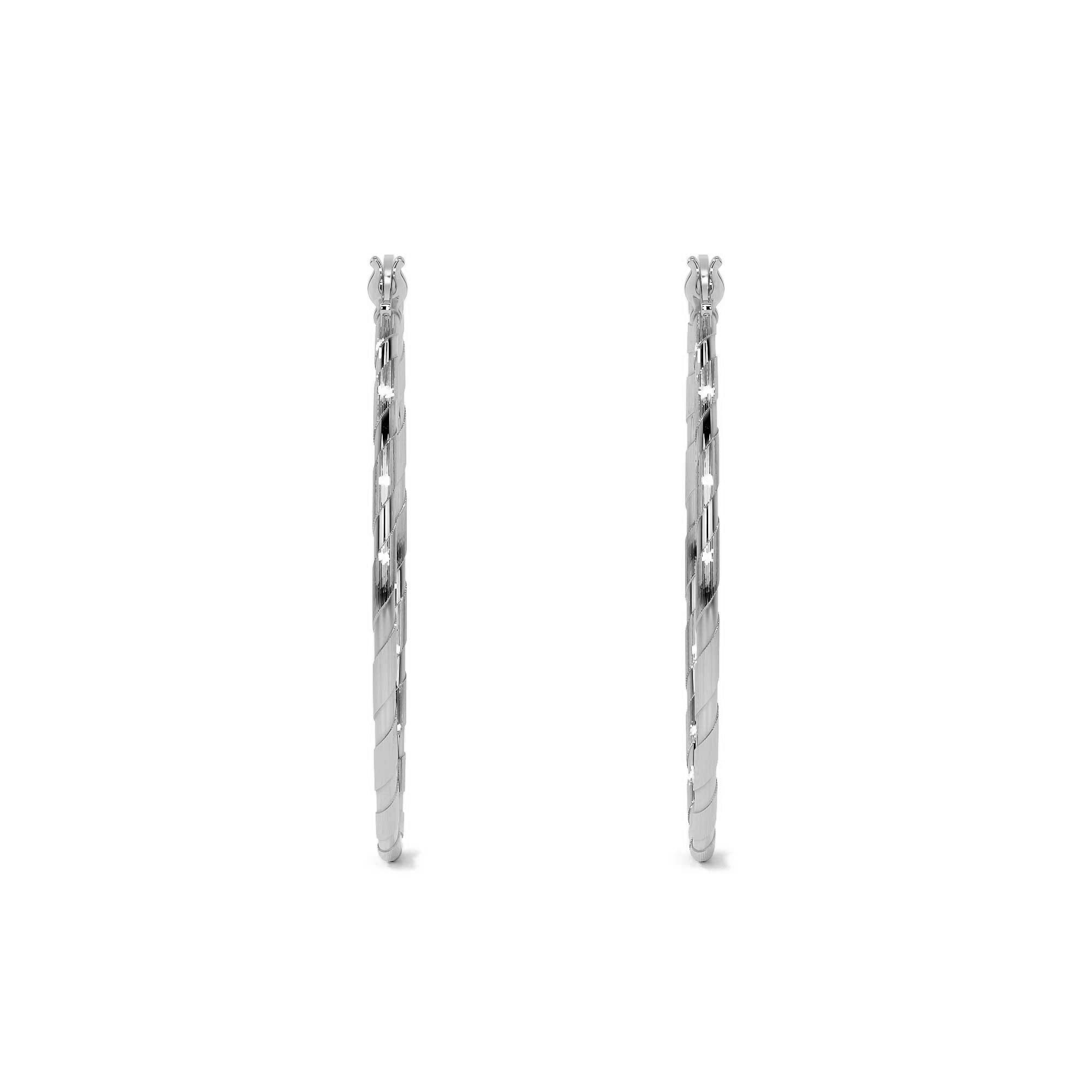 Arete De Plata 925 Extra Ligero Para Mujer Con Diamantado Cordon Blue