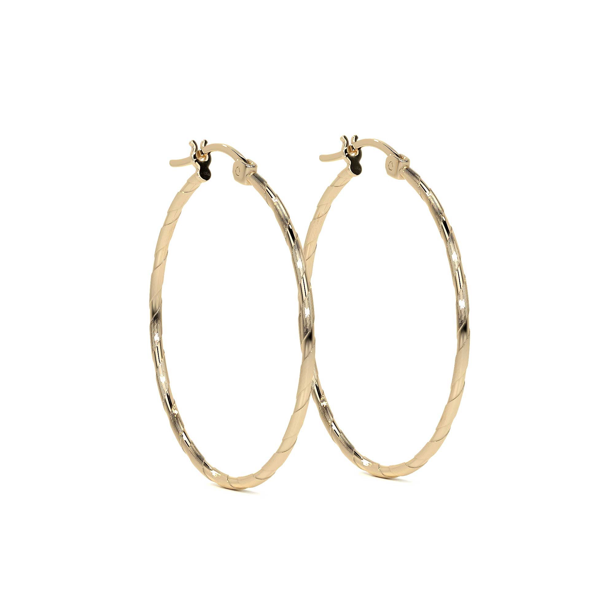 Arete Arracada Con Diamantado Cordon Blue De Oro