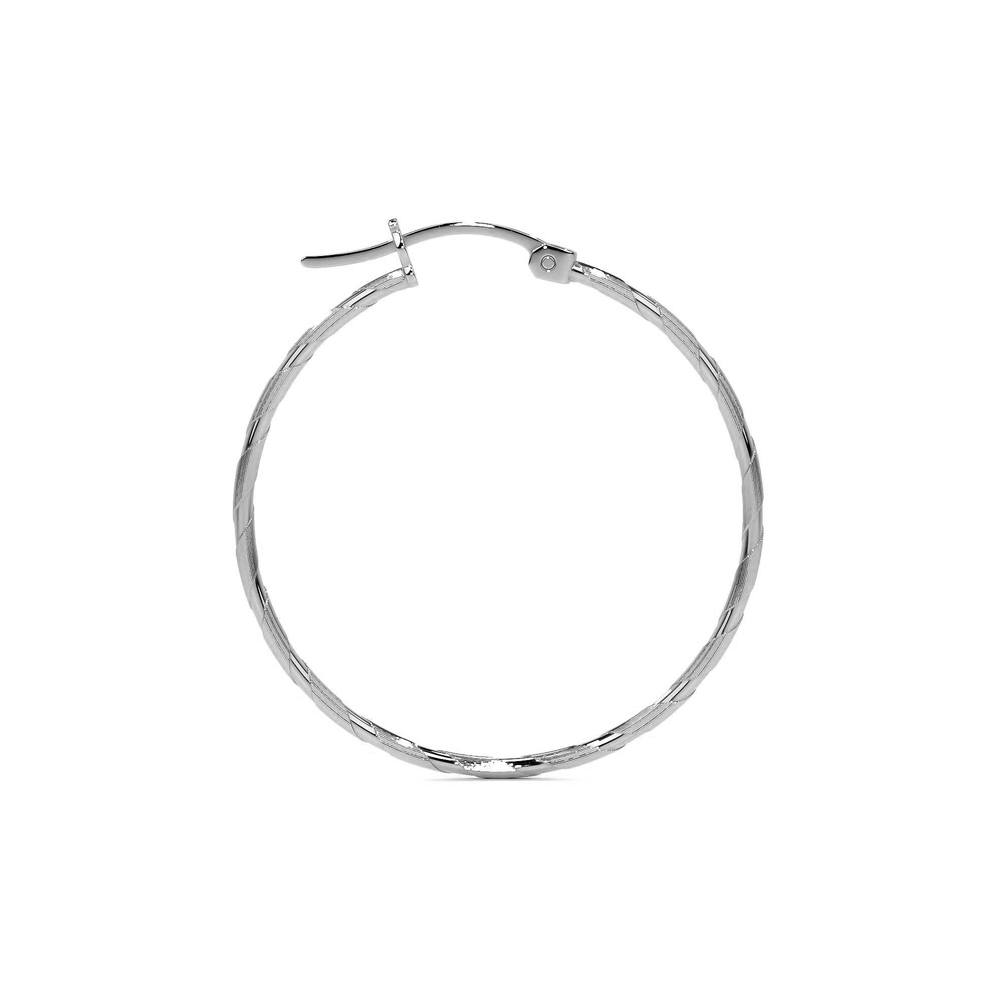 Arete De Plata 925 Extra Ligero Para Mujer Con Diamantado Cordon Blue