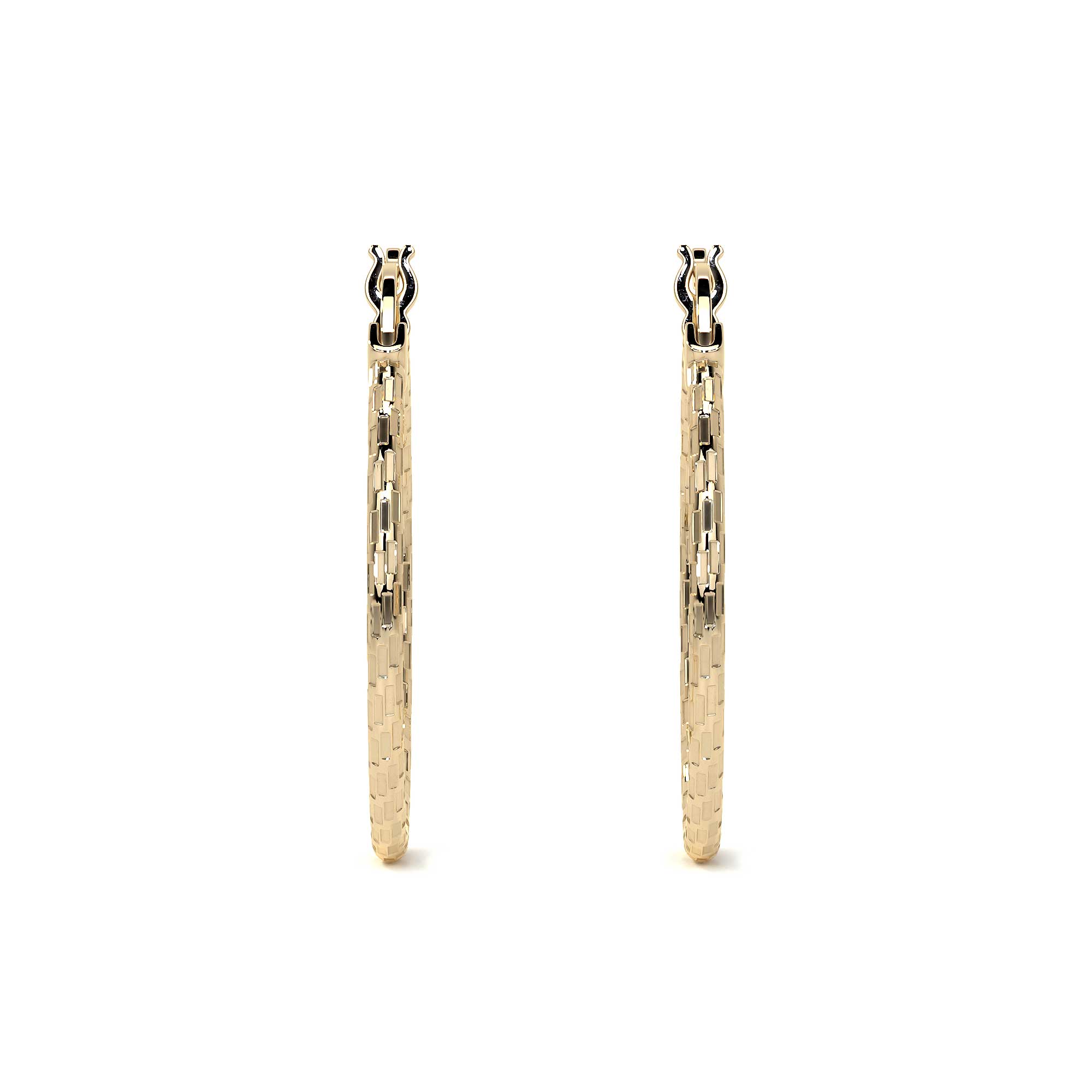 Arete Arracada Diamantada De Oro 14k Estilo Dominó, 20mm
