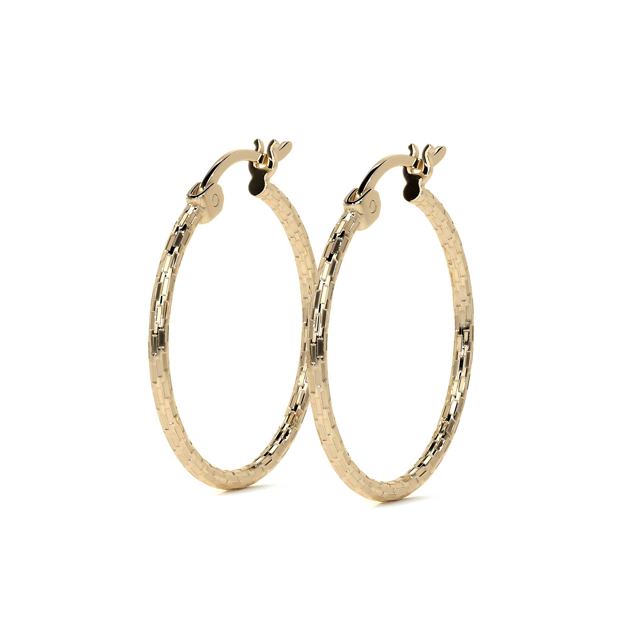 Arete Arracada Diamantada De Oro 14k Estilo Dominó, 20mm