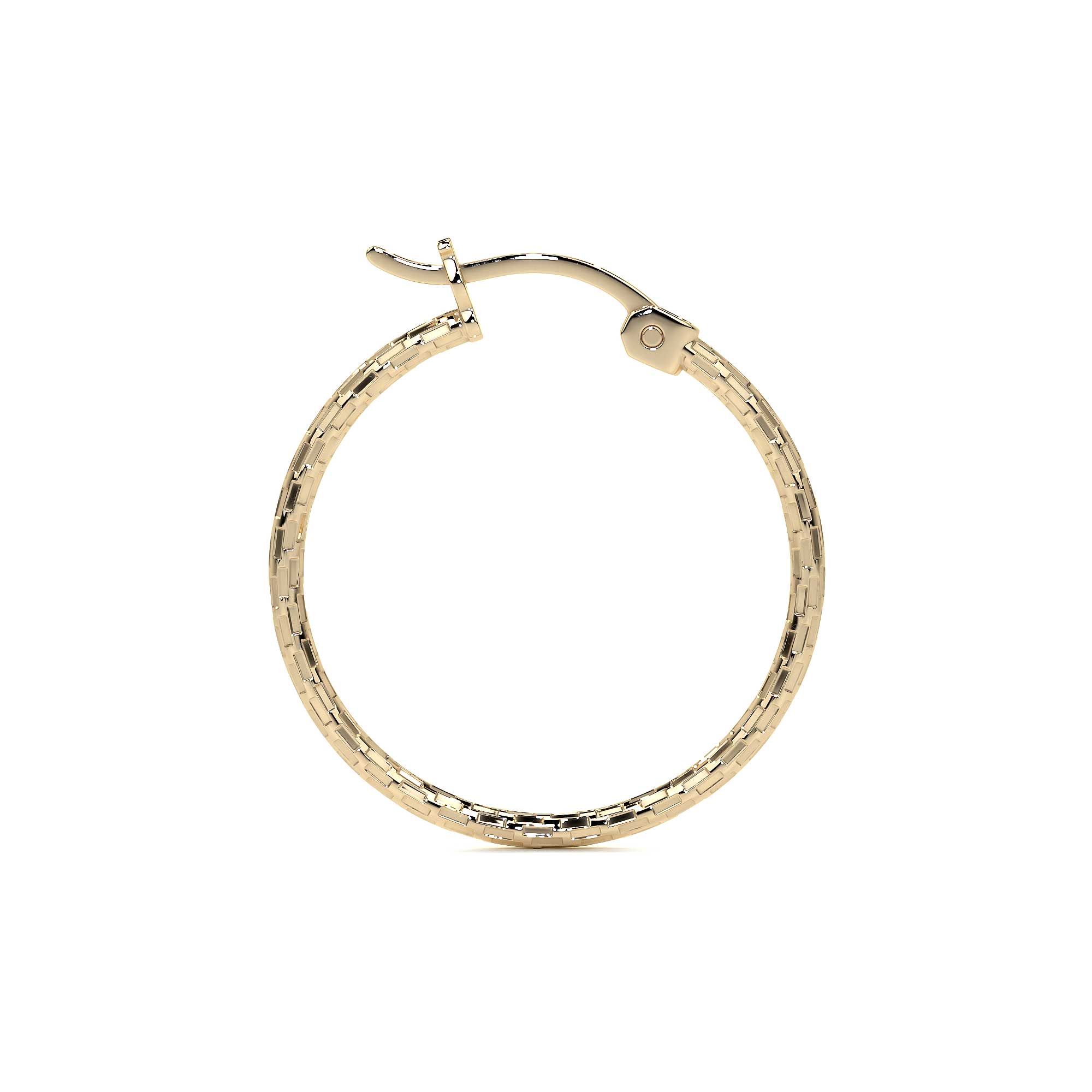 Arete Arracada Diamantada De Oro 14k Estilo Dominó, 20mm