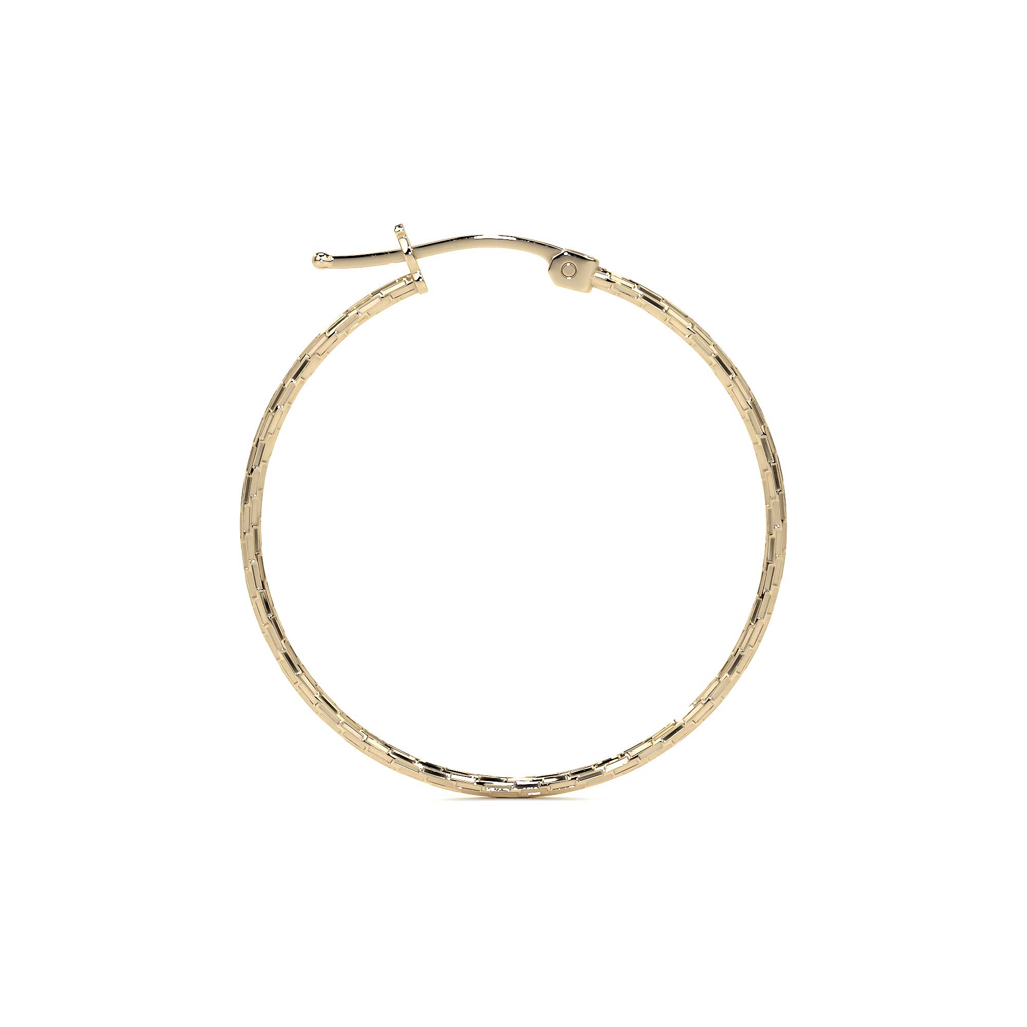 Arete Arracada Diamantada De Oro 14k Estilo Dominó, 20mm