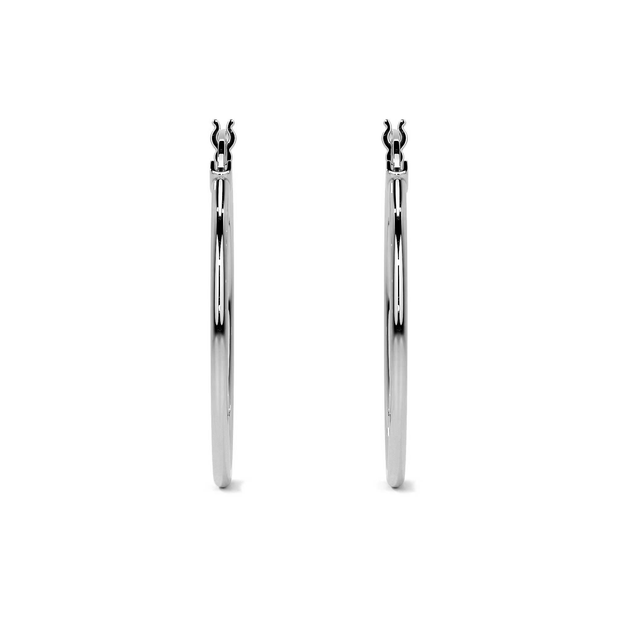 Arete De Plata 925 Para Mujer Lisa De 25mm