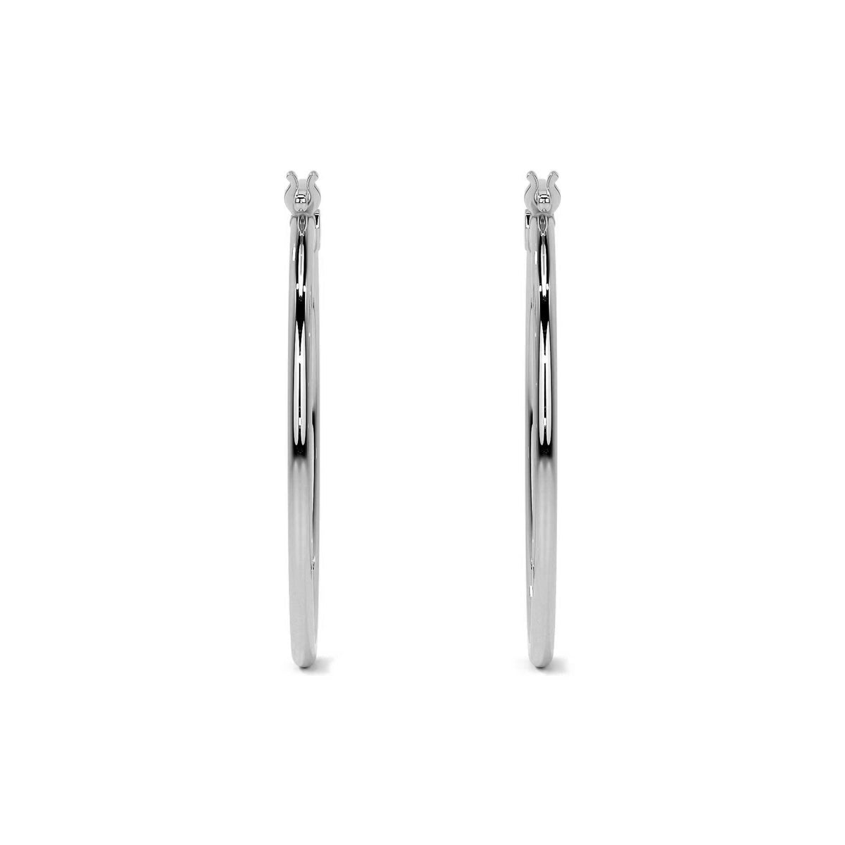Arete Arracada Ligera Para Mujer Lisa De Plata Ley 925