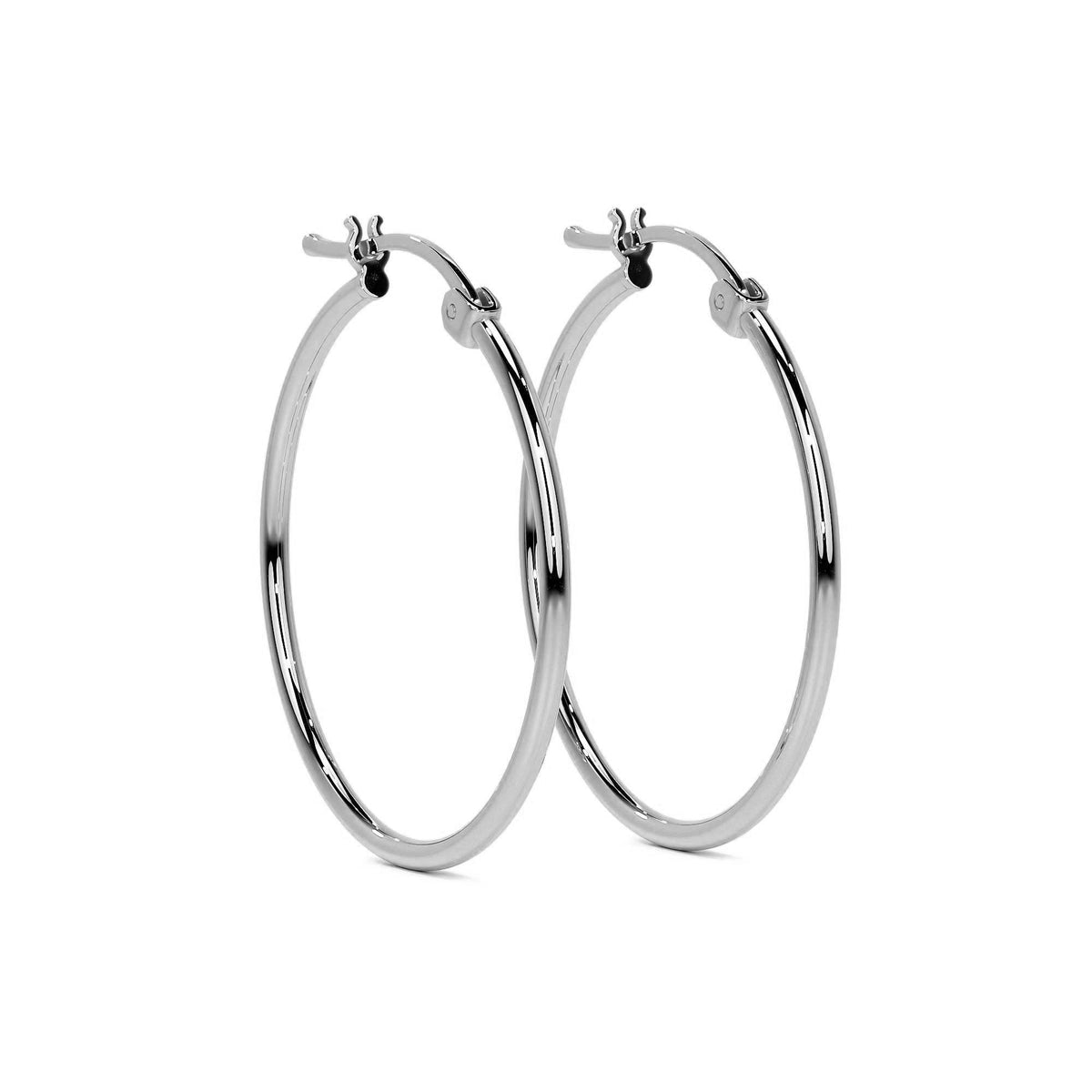 Arete Arracada Ligera Para Mujer Lisa De Plata Ley 925