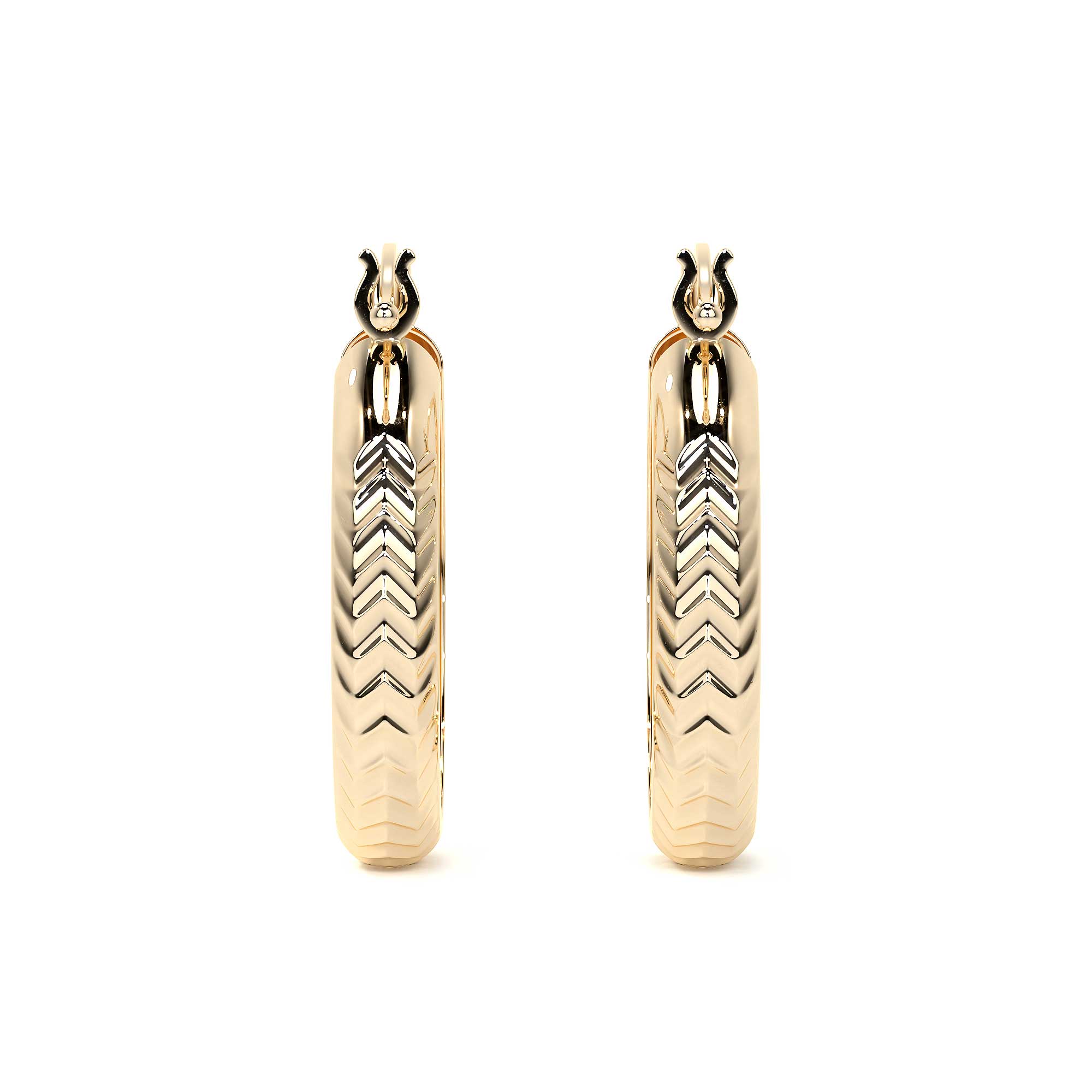 Arracada Bangle De Oro 10k Diamantado Diagonal