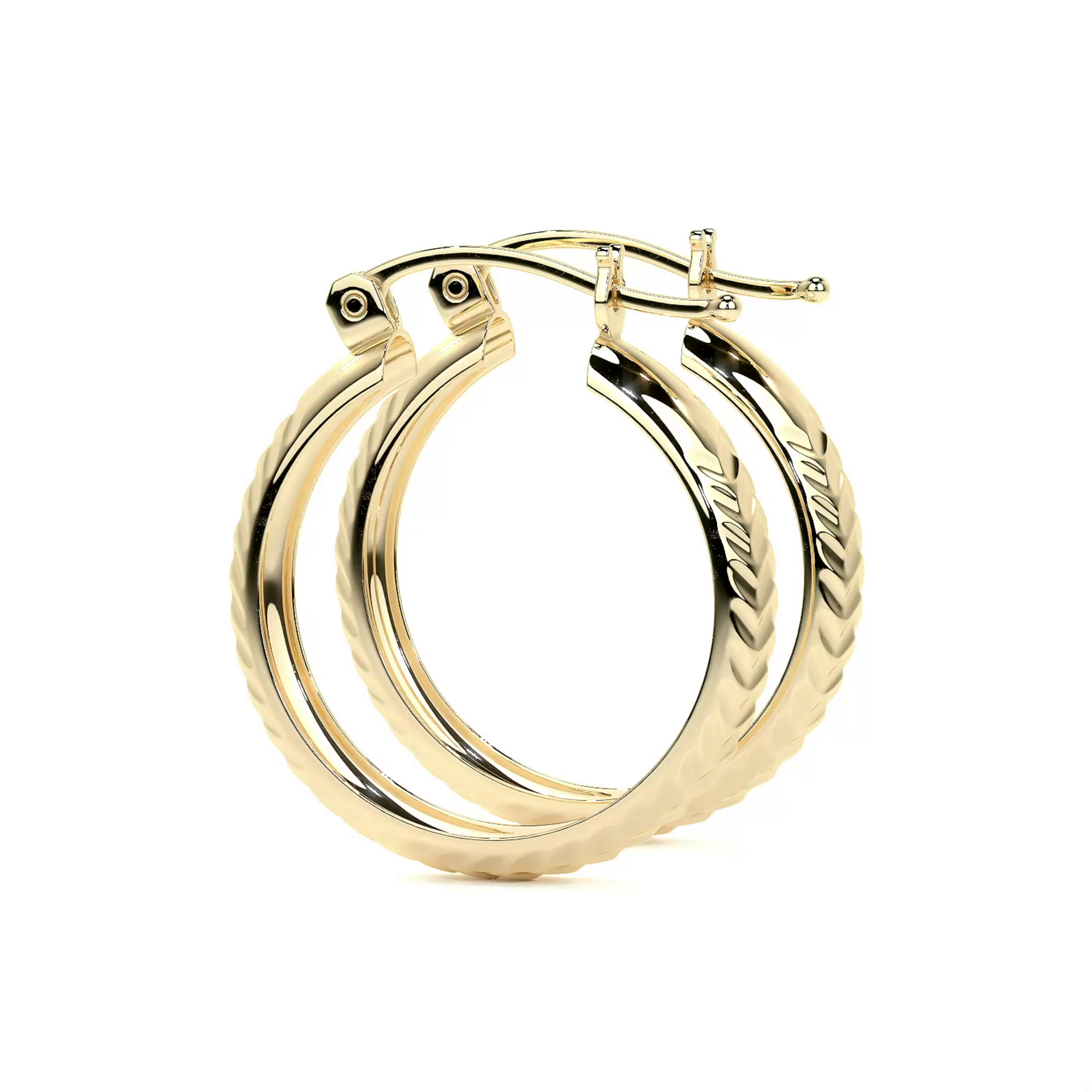 Arracada Bangle De Oro 10k Diamantado Diagonal