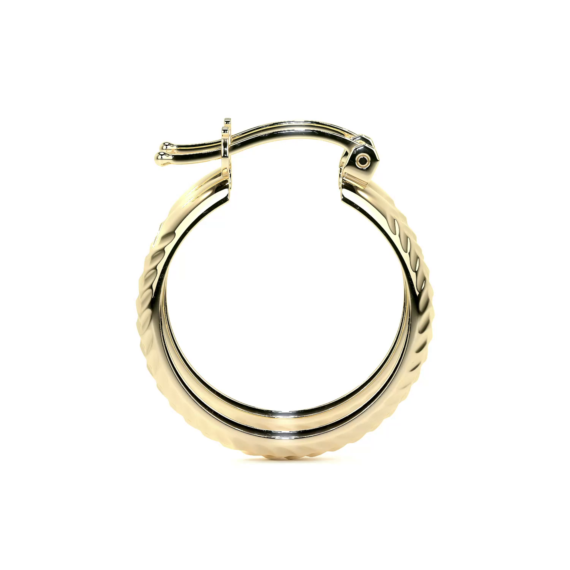 Arracada Bangle De Oro 10k Diamantado Diagonal