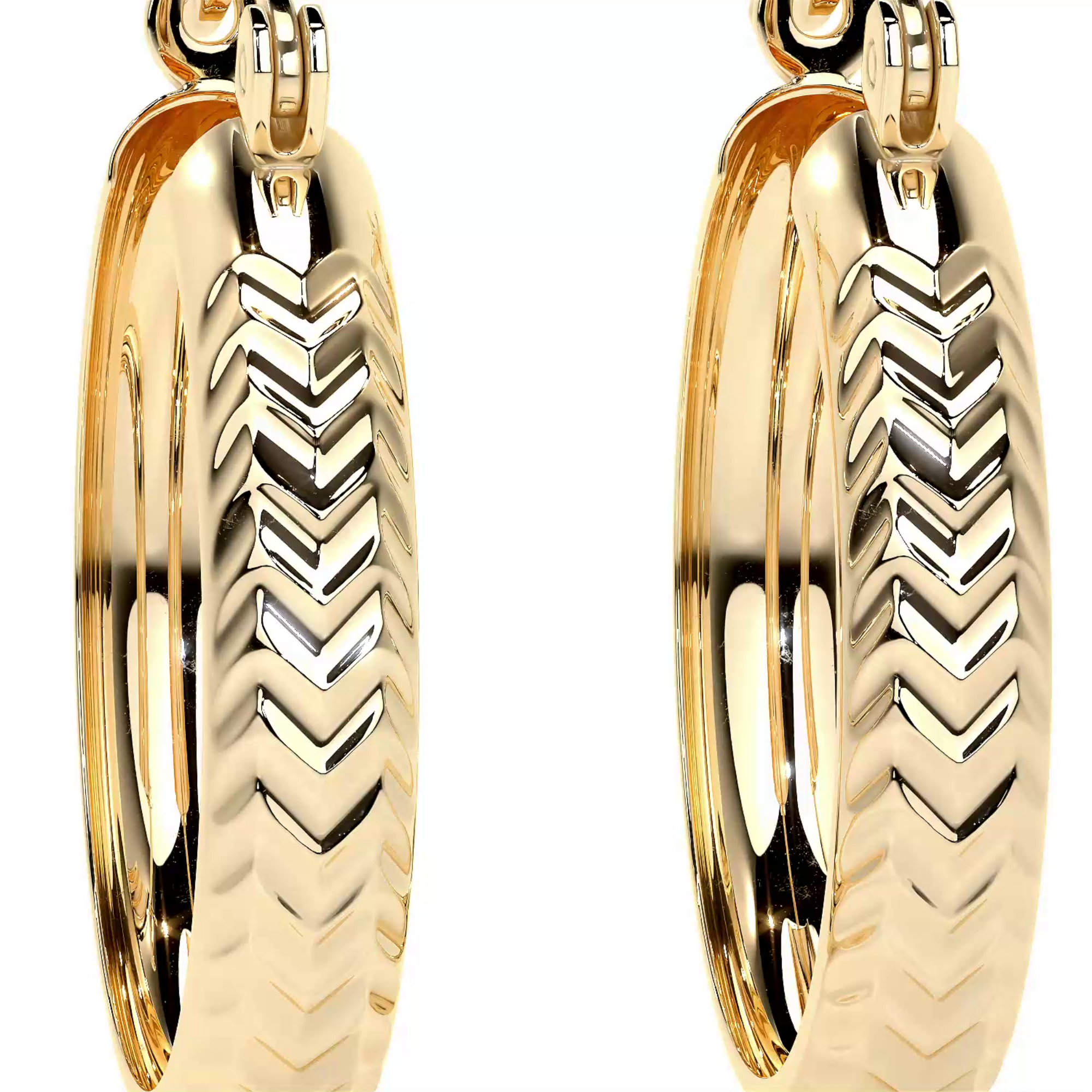 Arracada Bangle De Oro 10k Diamantado Diagonal