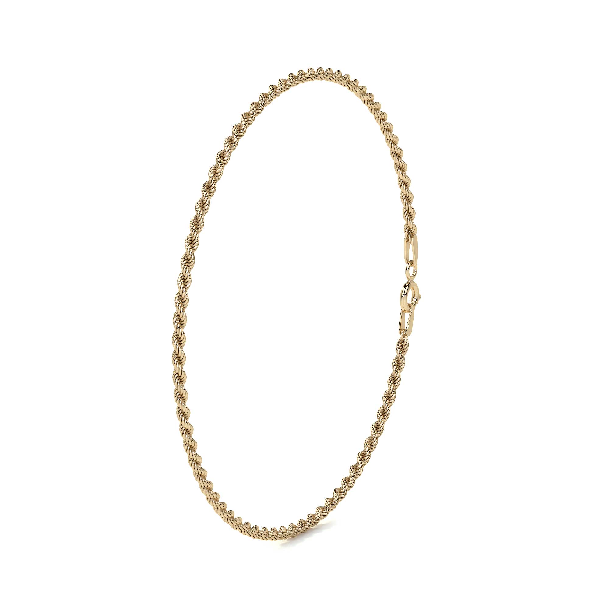 Pulso Torsal De Oro Italiano 10k, Calibre 2.5mm, 21.5 Cm