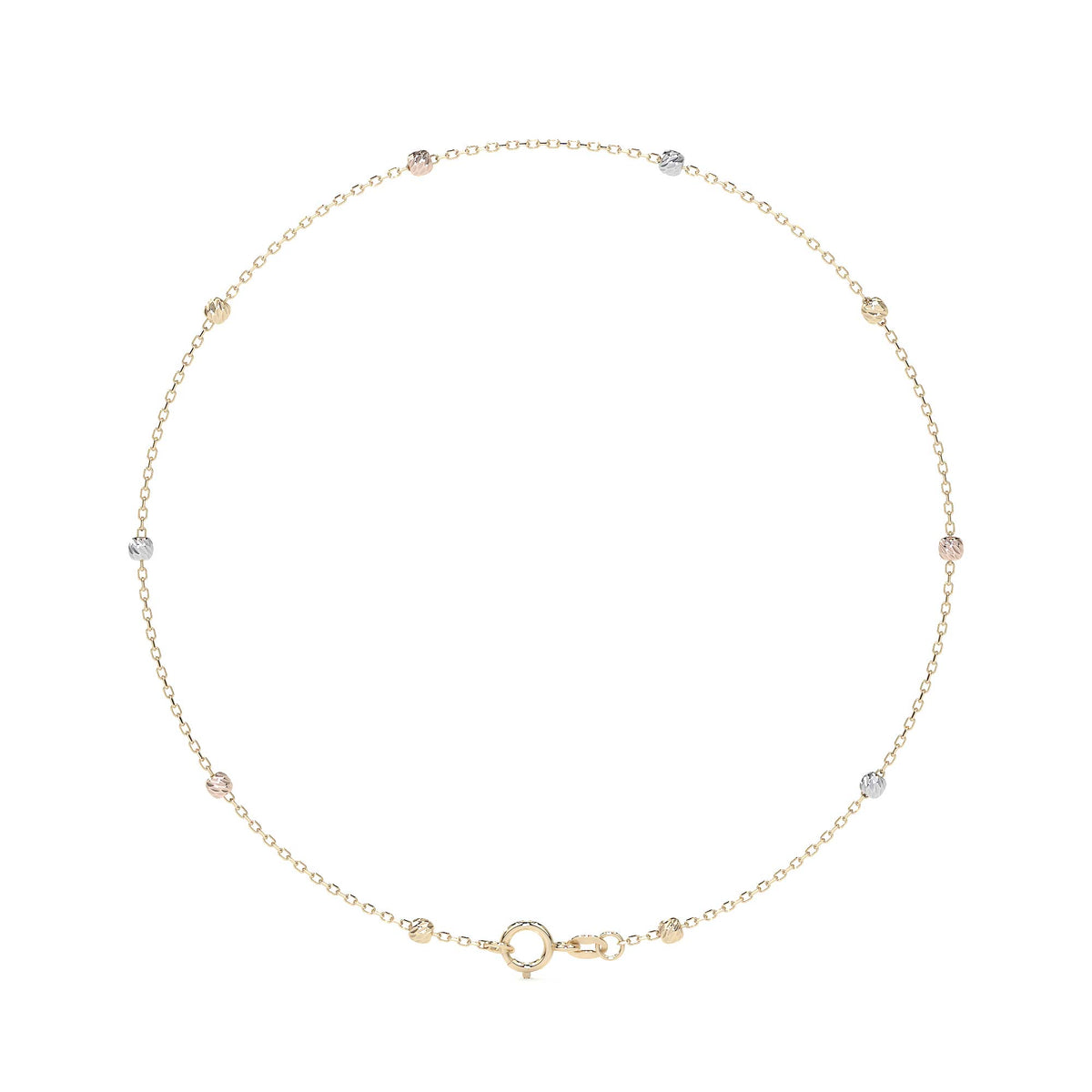Esclava Viviana De Oro 10k Con Bola Tricolor 2.5mm
