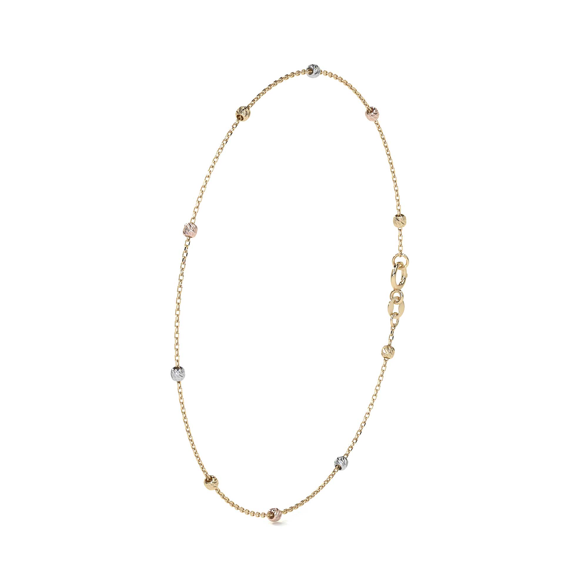 Esclava Viviana De Oro De 14k De 18 Cm Con Bola 2.5mm Color Dorado Diámetro 57   Largo 18 144.8 Cm 45.7 Cm