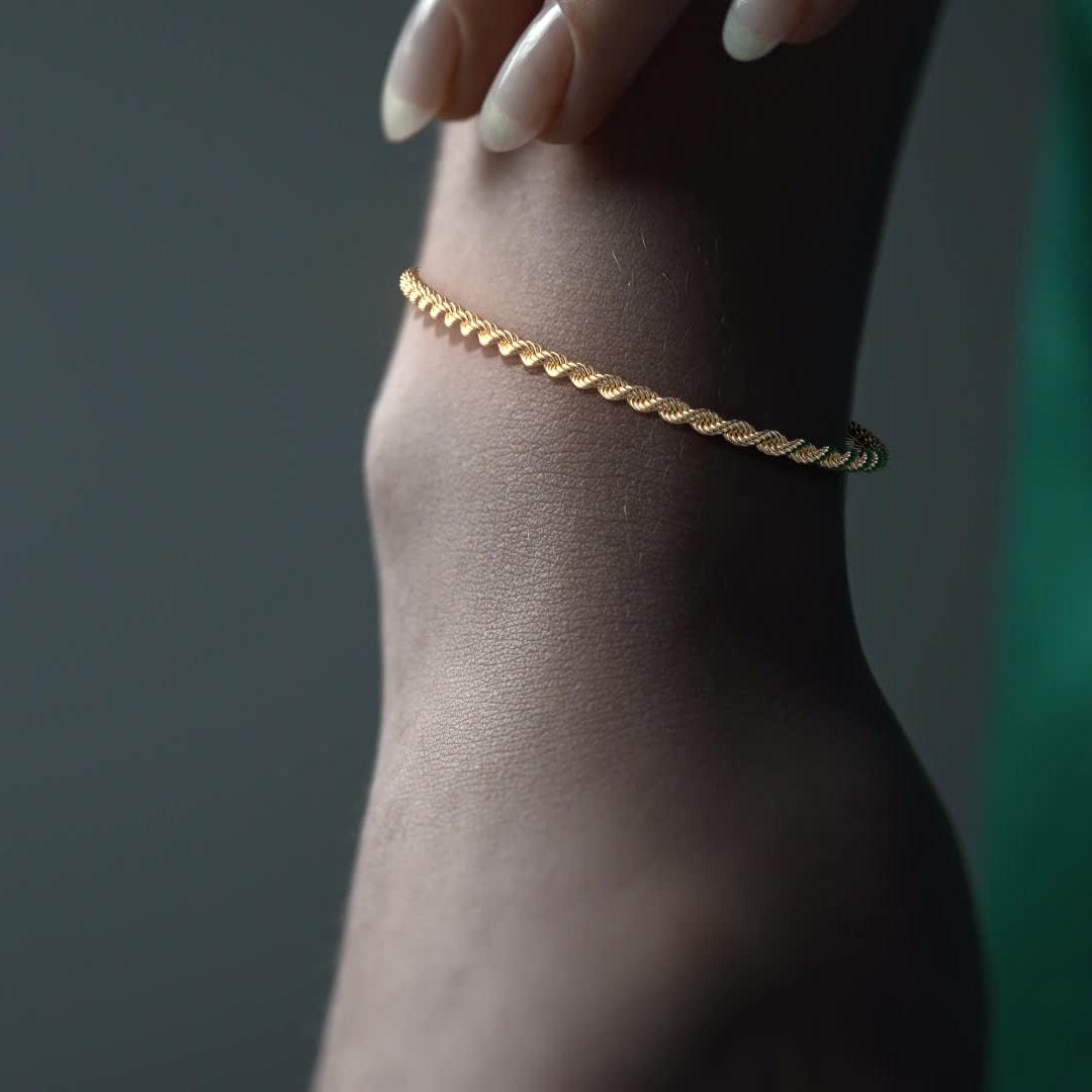Pulsera de Oro 10K para Hombre Estilo Torsal Italiano | Brazalete Masculino Elegante