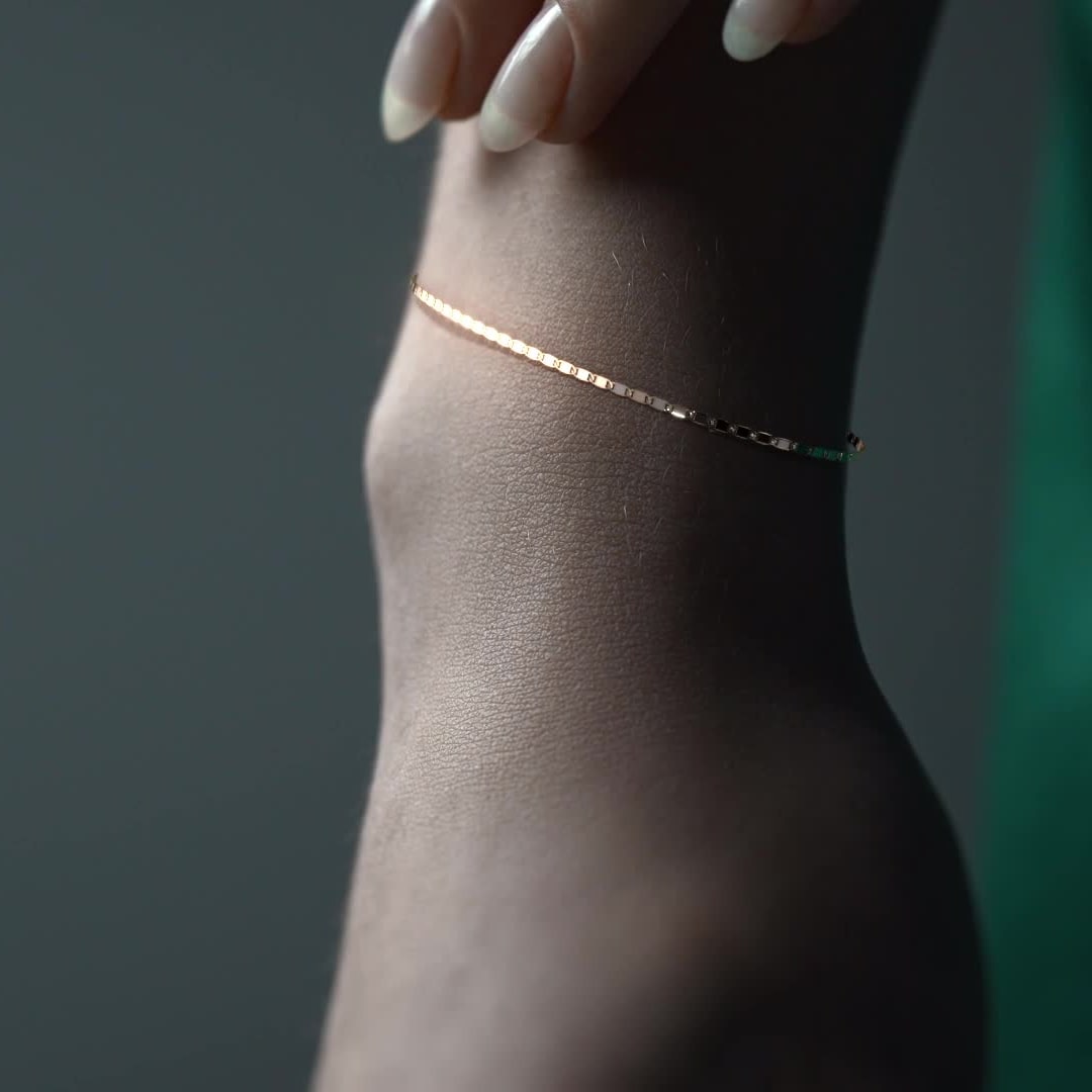 Pulsera Valentino De Oro Italiano 10k, Calibre 1.4mm, 18 Cm