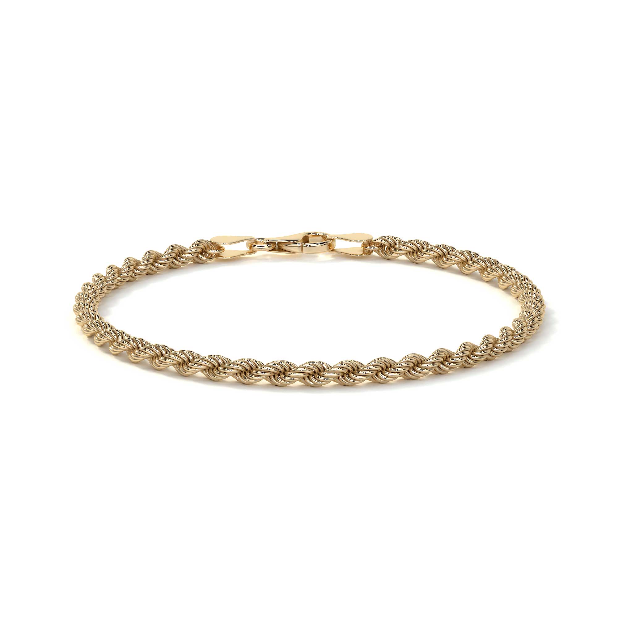 Pulso Torsal De Oro Italiano 10k, Calibre 3.3mm, 16 Cm