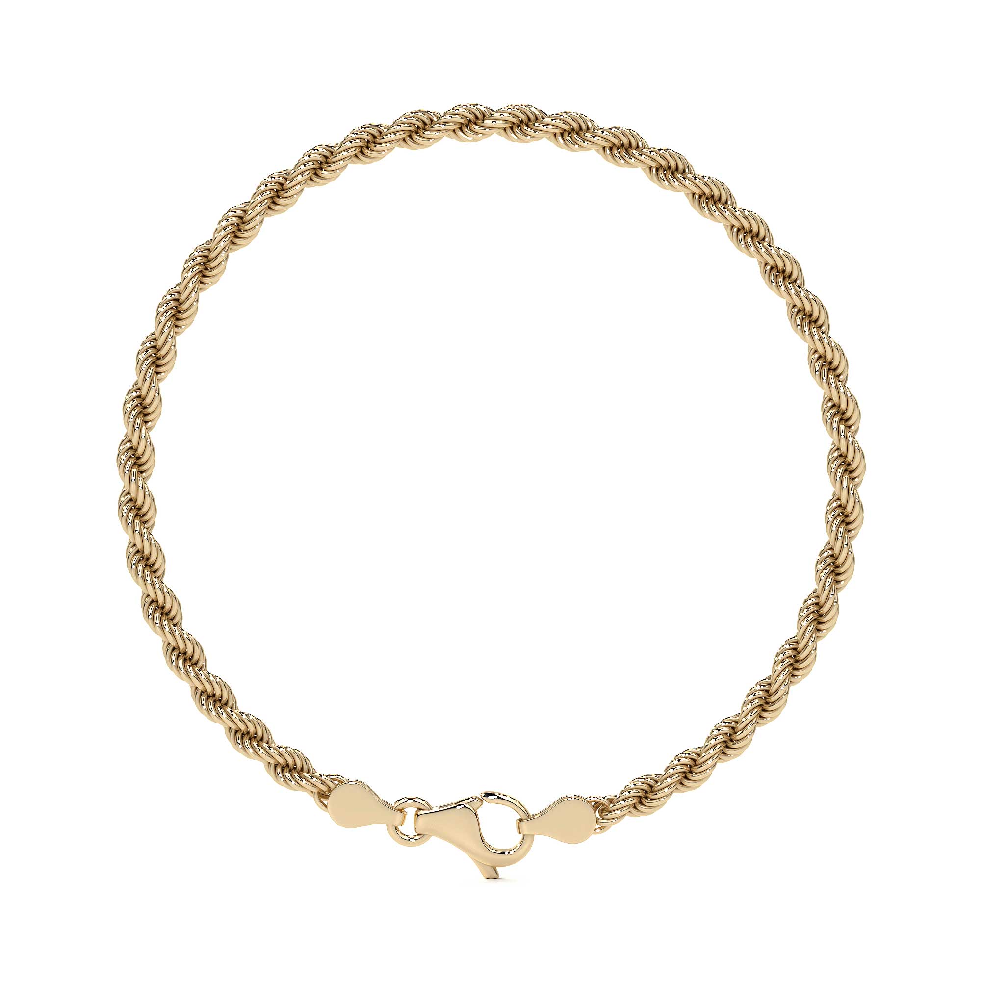 Pulso Torsal De Oro Italiano 10k, Calibre 3.3mm, 16 Cm