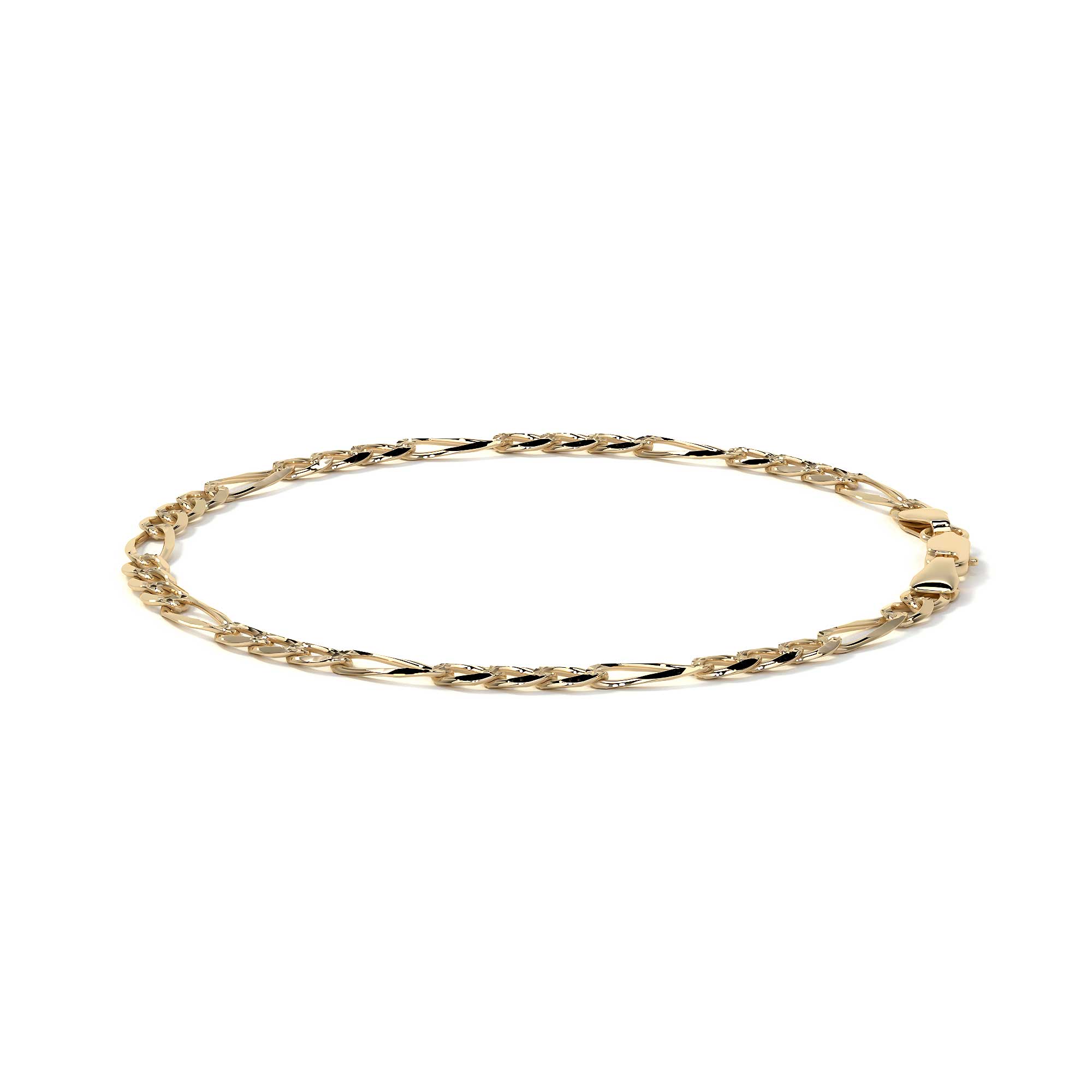 Pulsera de Oro 10K Estilo Figaro Italiano | Brazalete Elegante de Joyería Fina