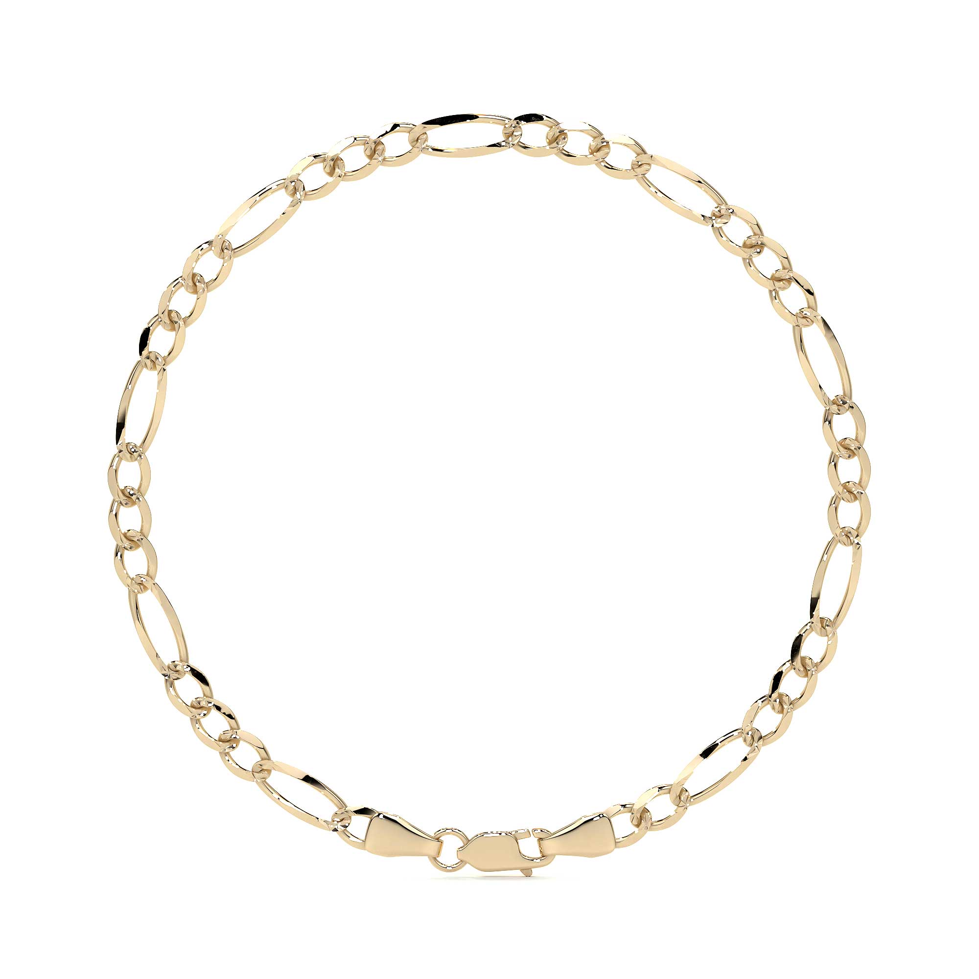 Cadena Italiana Figaro Solida De 10 Quilates 3.5mm, 45 Cm Dorado