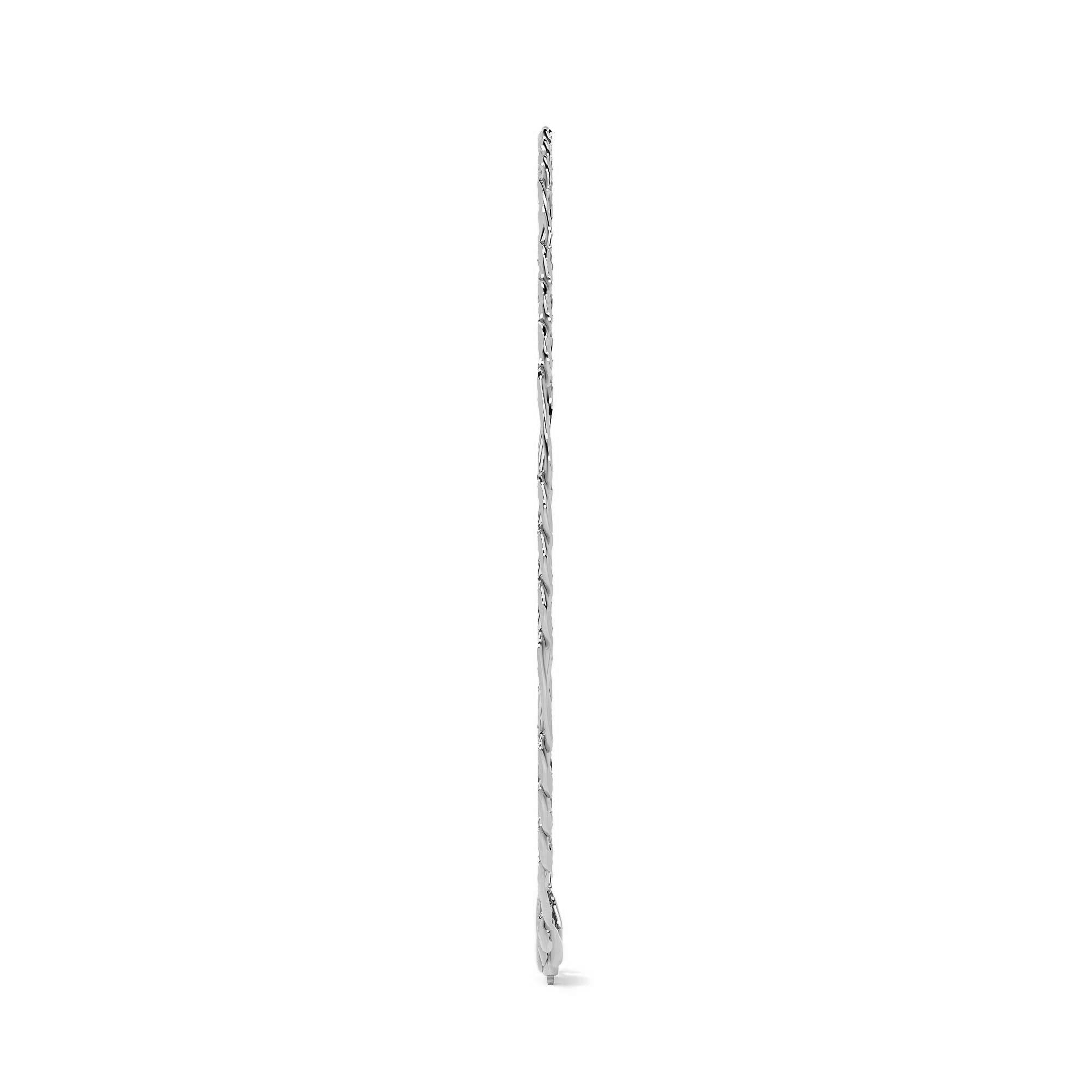 Pulsera De Plata 925 3x1 Figaro 18cm Calibre 4.1mm Italiana