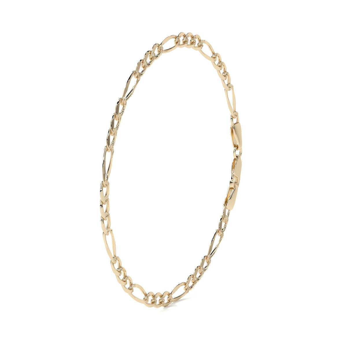 Cadena Figaro Oro 10k 4.3mm 50cm Dorado Clásica Diseño Italiano
