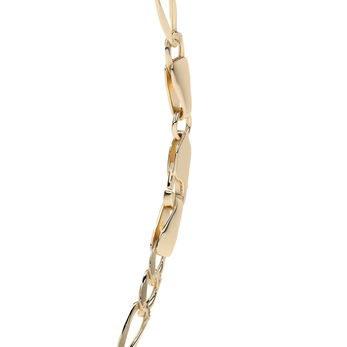 Cadena Italiana Figaro Solida De 10 Quilates 5.3 Mm, 55 Cm