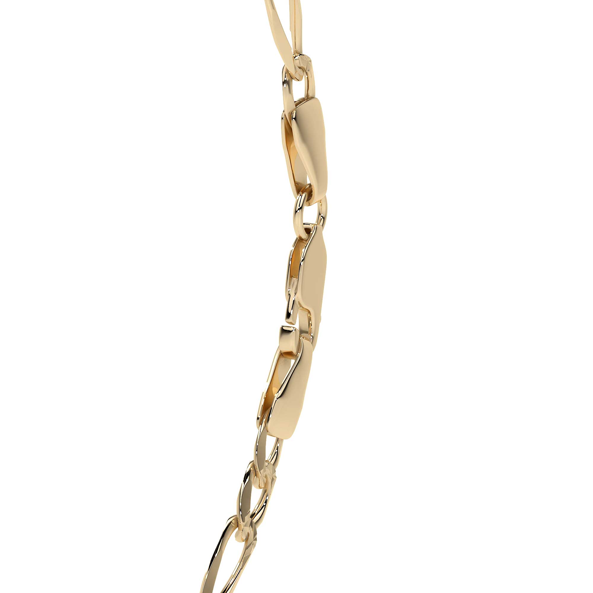 Cadena Italiana Figaro Solida De 10 Quilates 3.5mm, 45 Cm Dorado