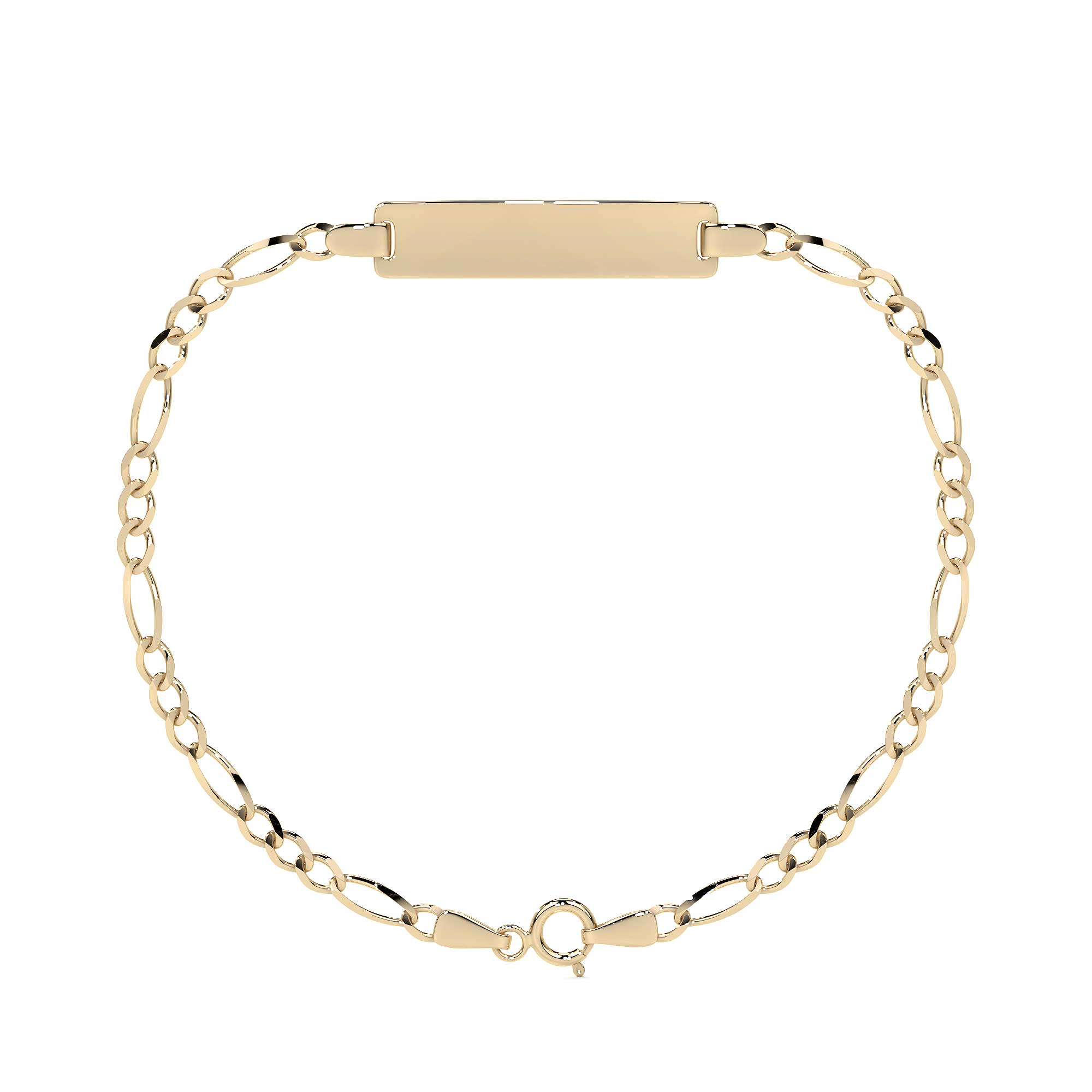 Pulsera Italiana Figaro Pave De 10 Quilates 2.6mm