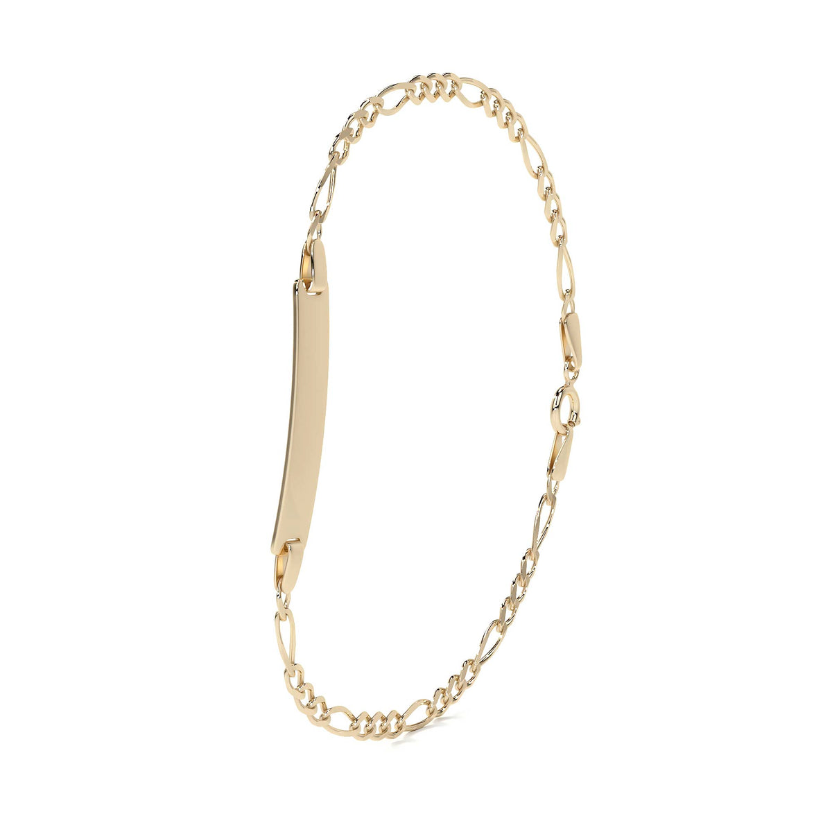 Esclava Italiana Figaro 3x1 De 10 Quilates 2.7mm, 18cm Color Dorado Diámetro 6   Largo 18 Cm 15.2 Cm