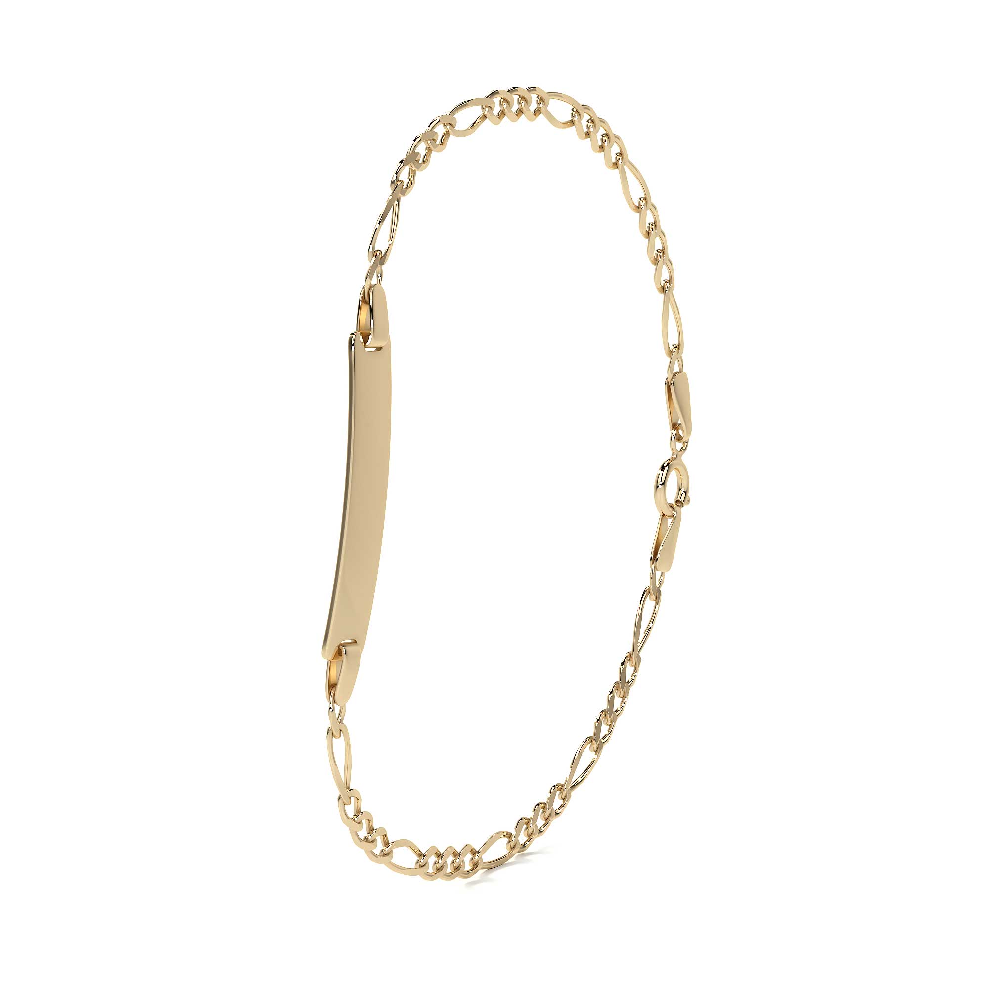 Pulsera Esclava Italiana Figaro Oro 14k Filk 2.6mm 16cm Amarillo 5 Cm 40.6 Cm