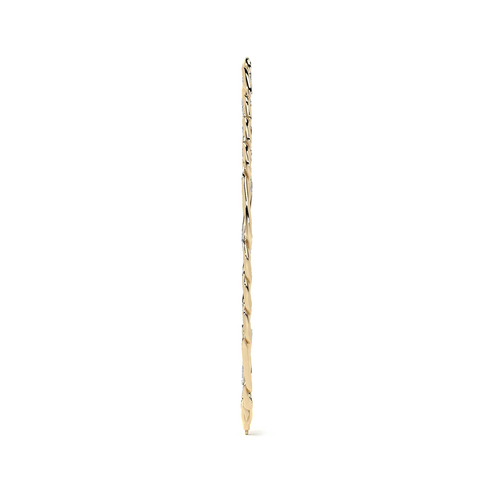 Pulsera Italiana Figaro Pave 3x1 De 10 Quilates 6mm, 21.5cm Color Dorado Diámetro 7   Largo 21.5 Cm 17.8 Cm