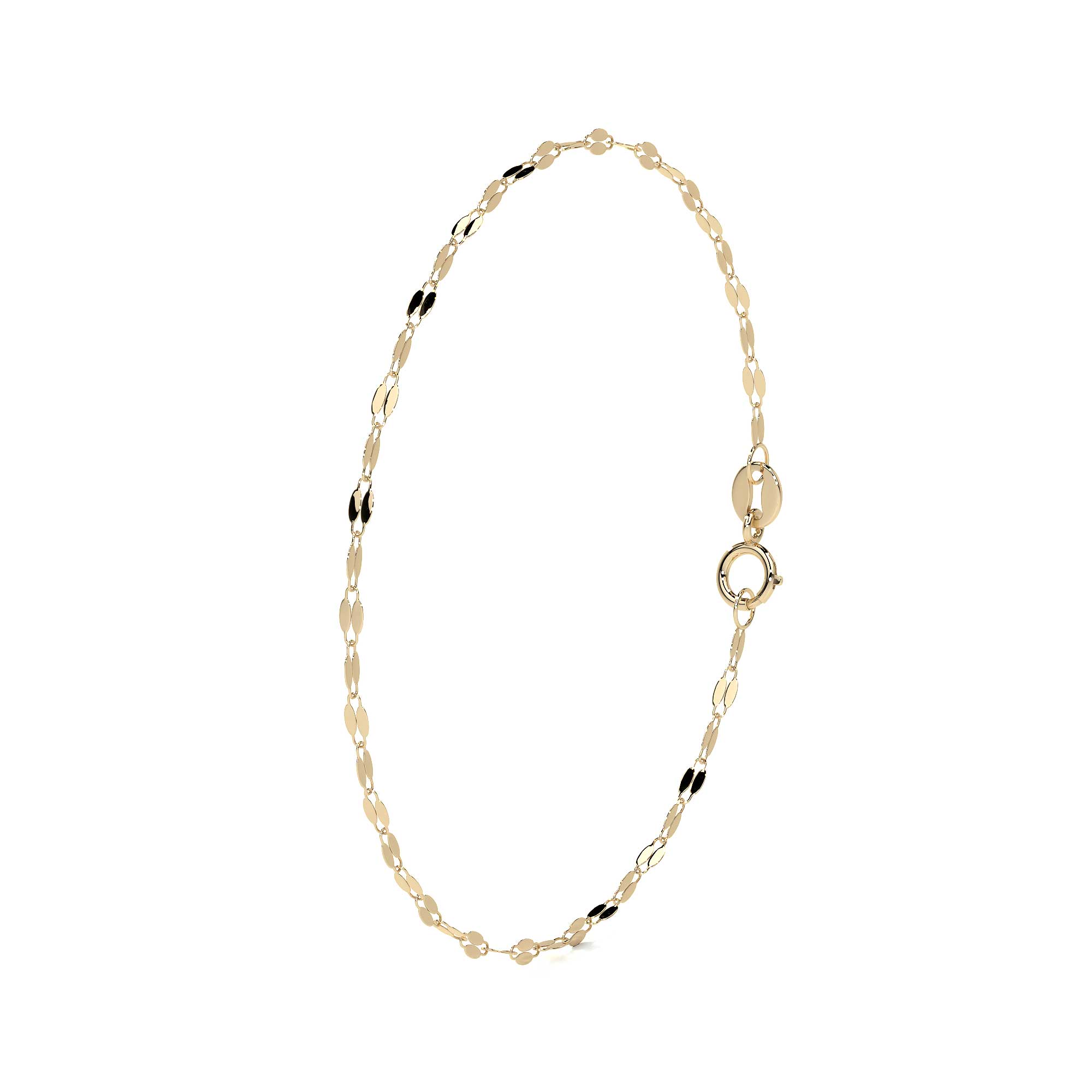 Esclava de Oro 10K Estilo Fígaro Serpentina Italiano | Pulsera Delicada de Joyería Fina