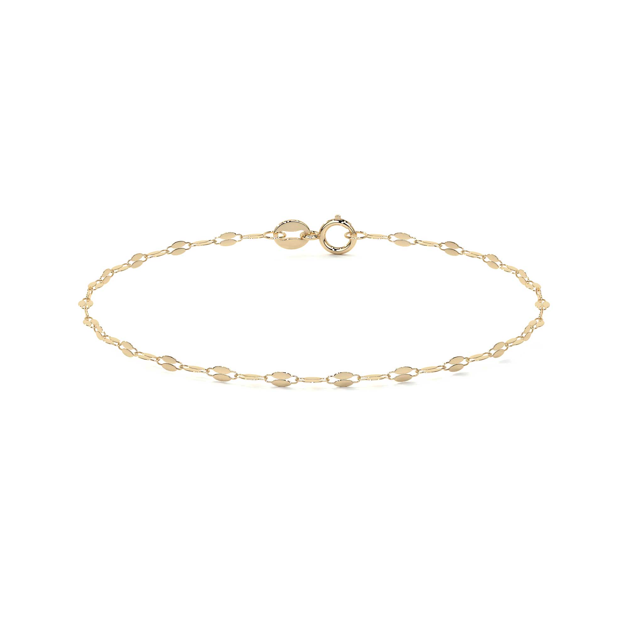 Pulsera Italiana Grano De Cafe De 10 Quilates 2.4mm, 18.5 Cm Dorado 6 18.5 Cm 6 Cm 19 Cm