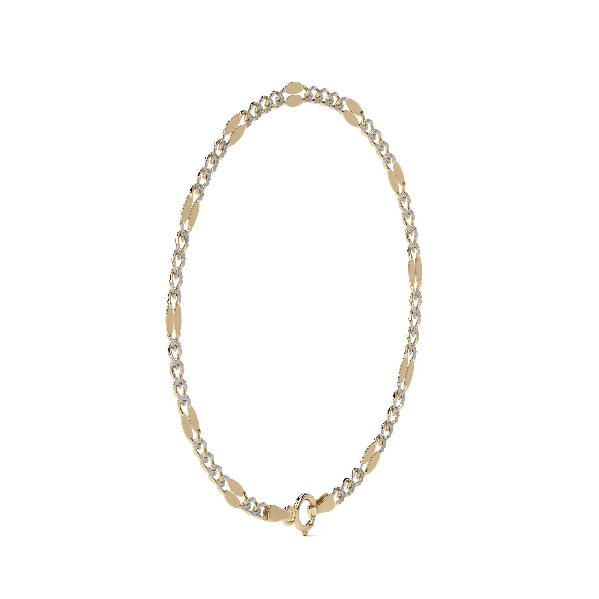 Pulsera Serpentina 3x1 Diamantada Oro 10k