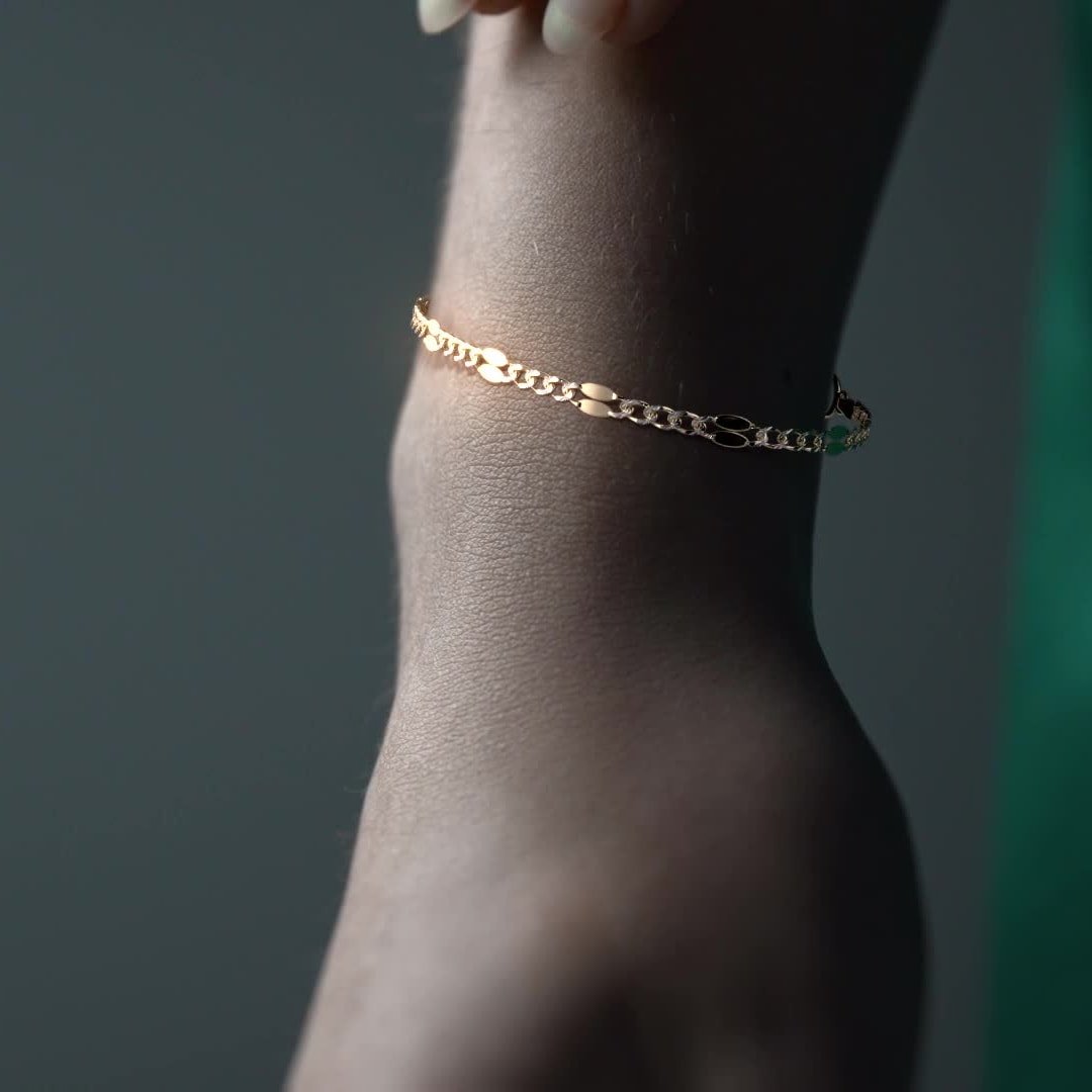Pulsera Serpentina 3x1 Diamantada Oro 10k