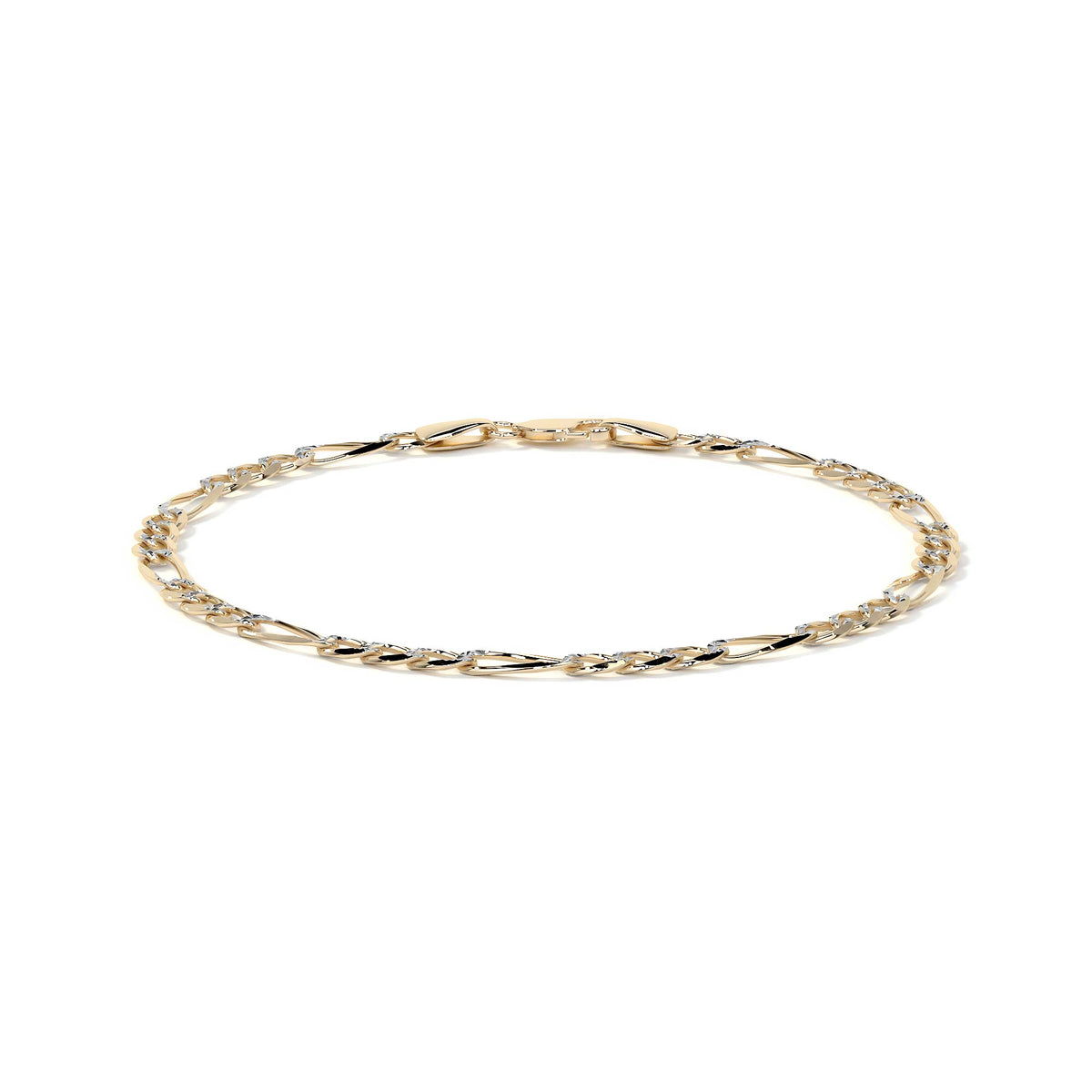 Pulsera De Oro 10k Estilo Figaro Italiano