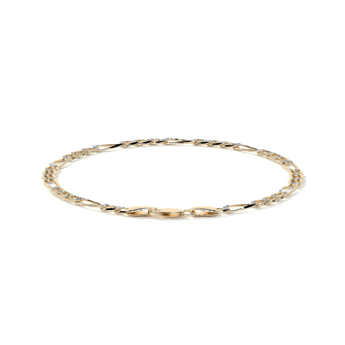 Pulsera De Oro 10k Estilo Figaro Italiano
