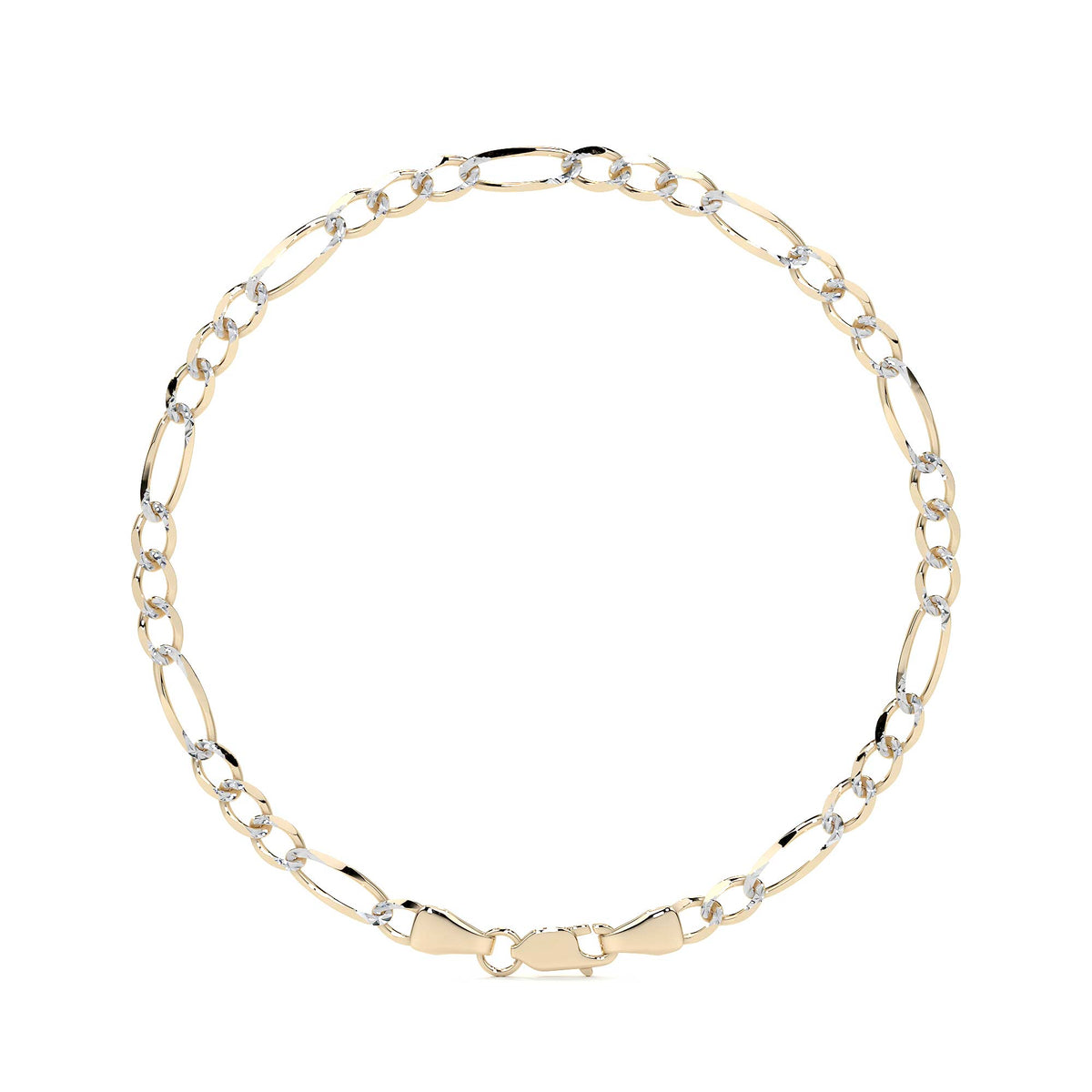 Pulsera De Oro 10k Estilo Figaro Italiano