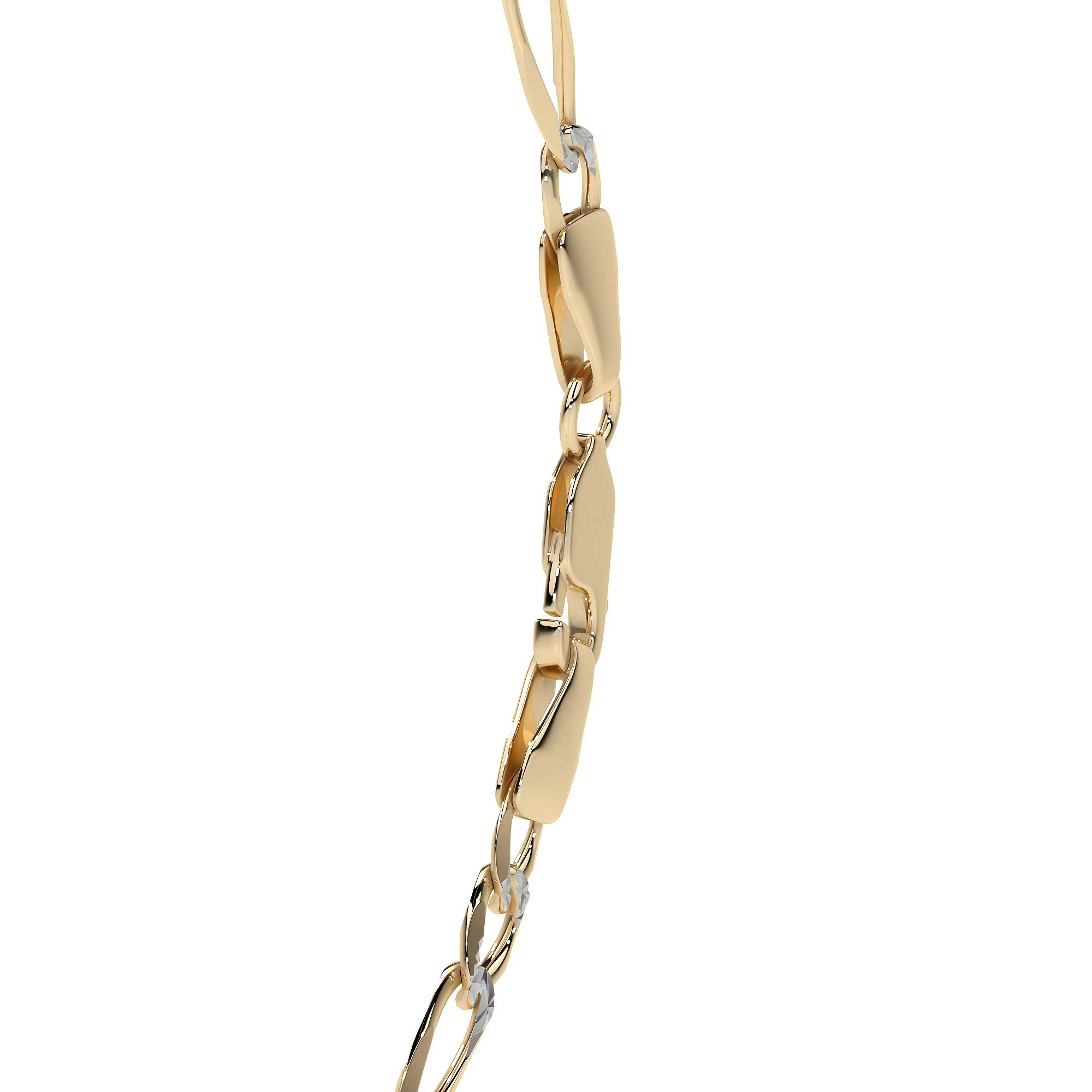 Pulsera Oro 10k Figaro Italiana 16cm Filk Dorada 3.5mm Dorado 6 Cm 18 Cm